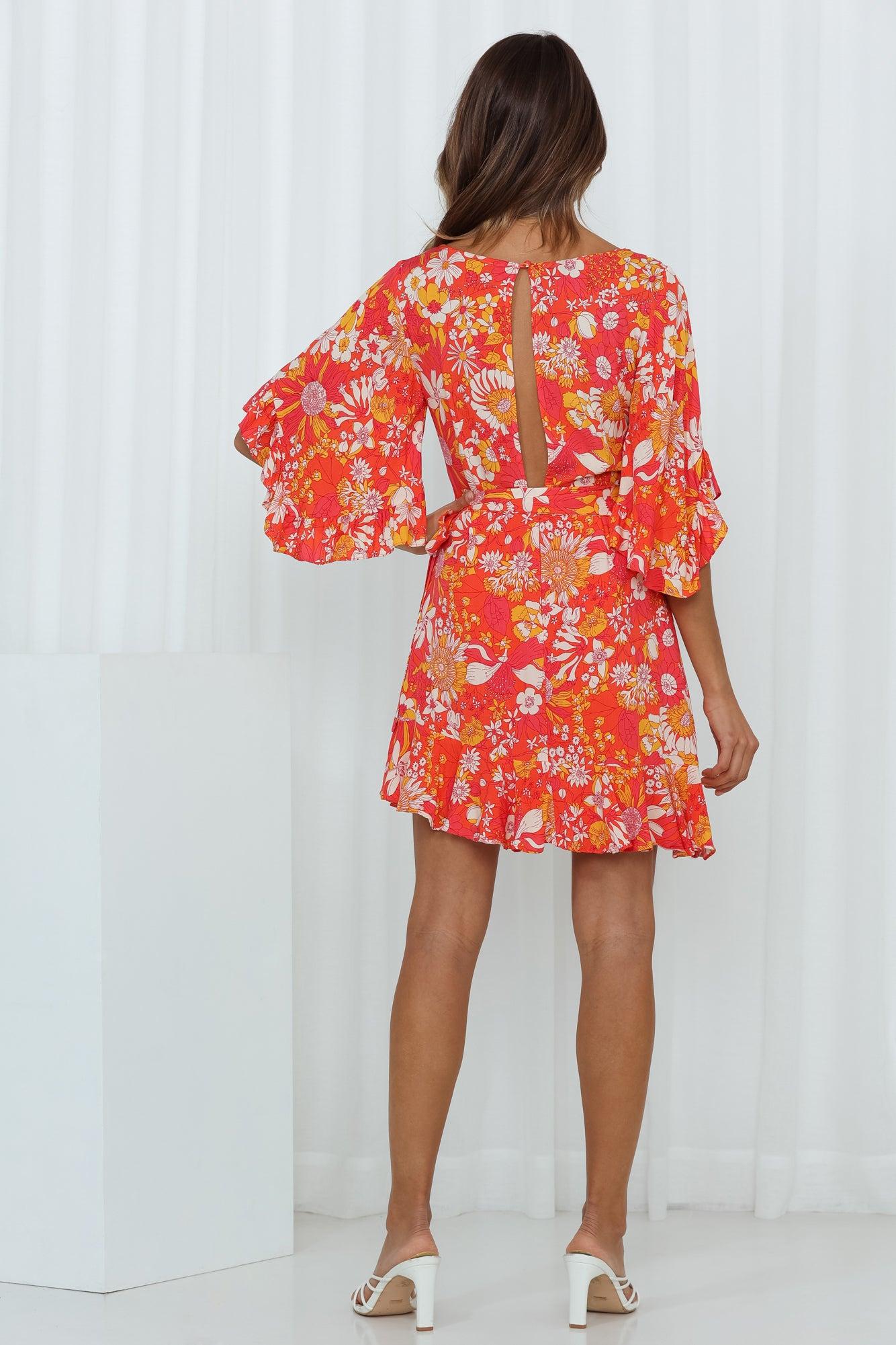 Waffles At Brunch Dress Orange Product Image