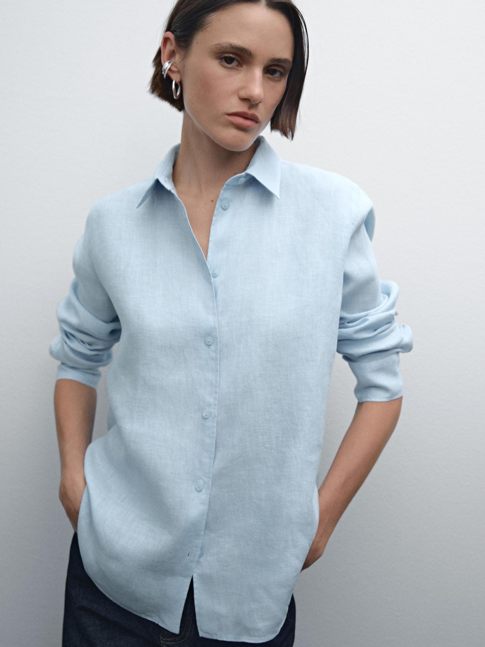 Flowing 100% linen shirt Product Image