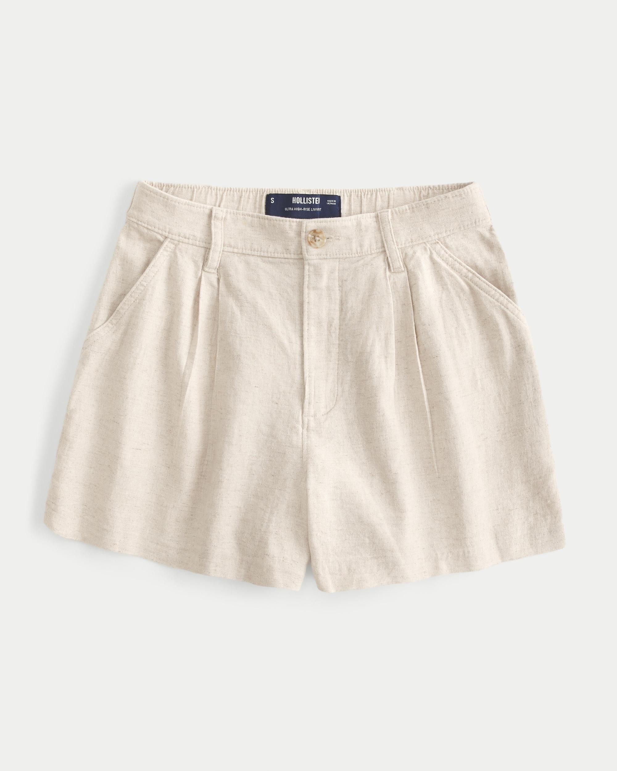 Hollister Livvy Ultra High-Rise Linen-Blend Shorts Product Image