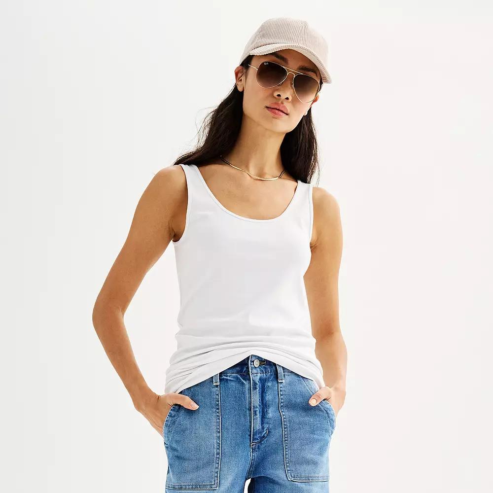 Women's Sonoma Goods For Life® Everyday Tunic Layering Tank Top, Size: Small, Vital White Product Image