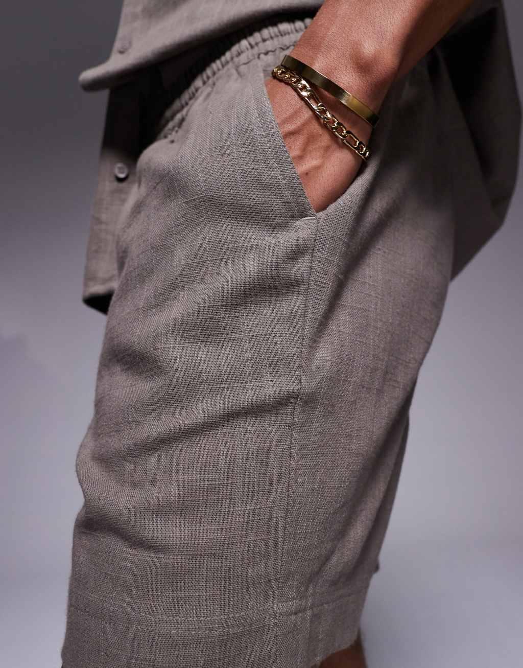 South Beach textured beach short in gray - part of a set Product Image