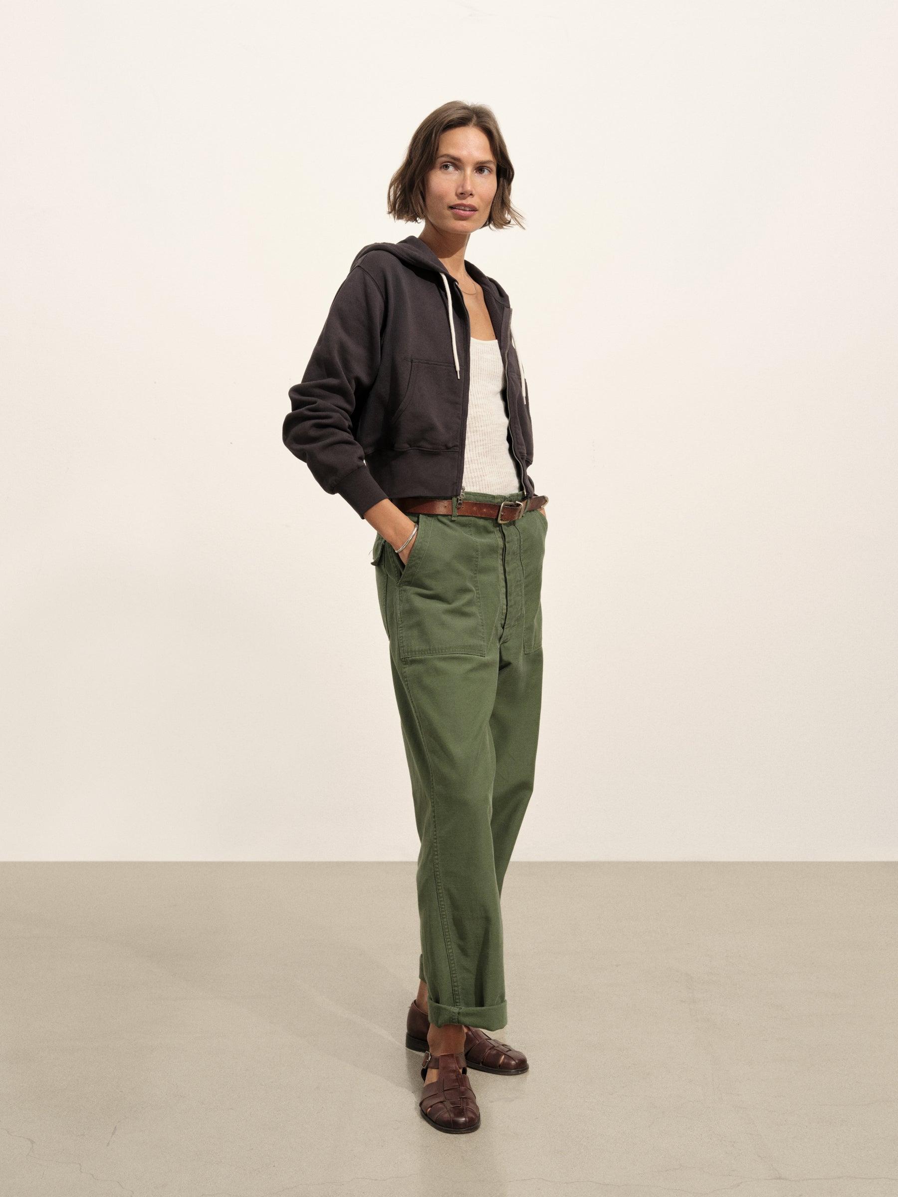 Soft Black Venice Wash Vintage Interloop Full-Zip Hoodie Product Image