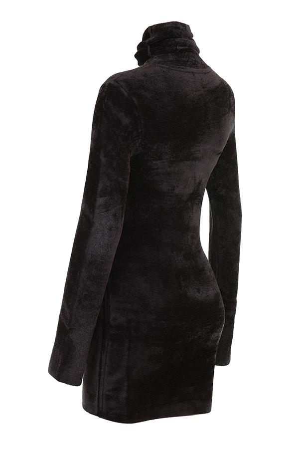 Taya  charcoal chenille mini dress - sale Product Image
