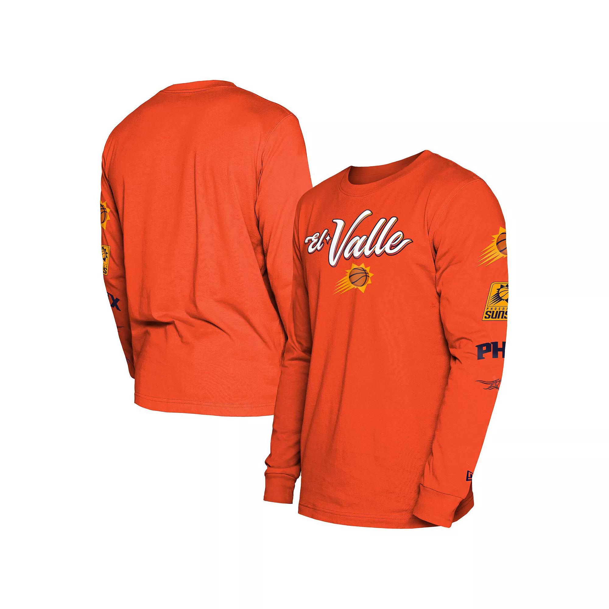 Men's New Era Orange Phoenix Suns 2023/24 City Edition Long Sleeve T-Shirt, Size: Medium, Phx Orange Product Image