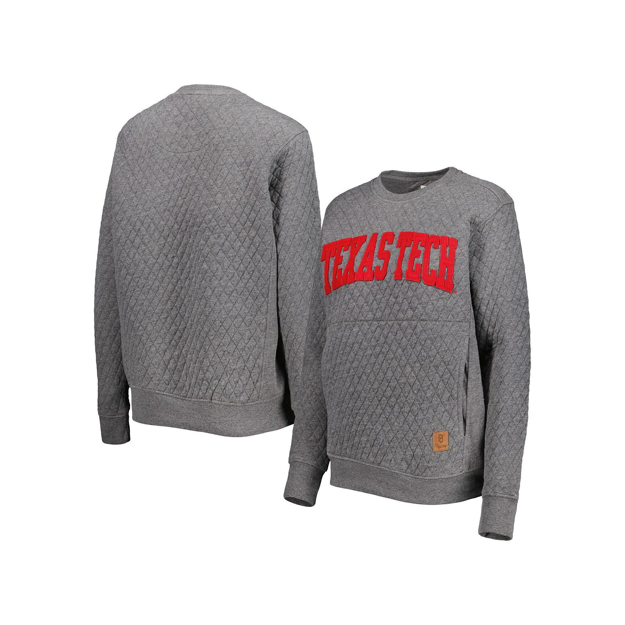 Women's Pressbox Heather Charcoal Texas Tech Red Raiders Moose Quilted Pullover Sweatshirt, Size: Small, Grey Product Image