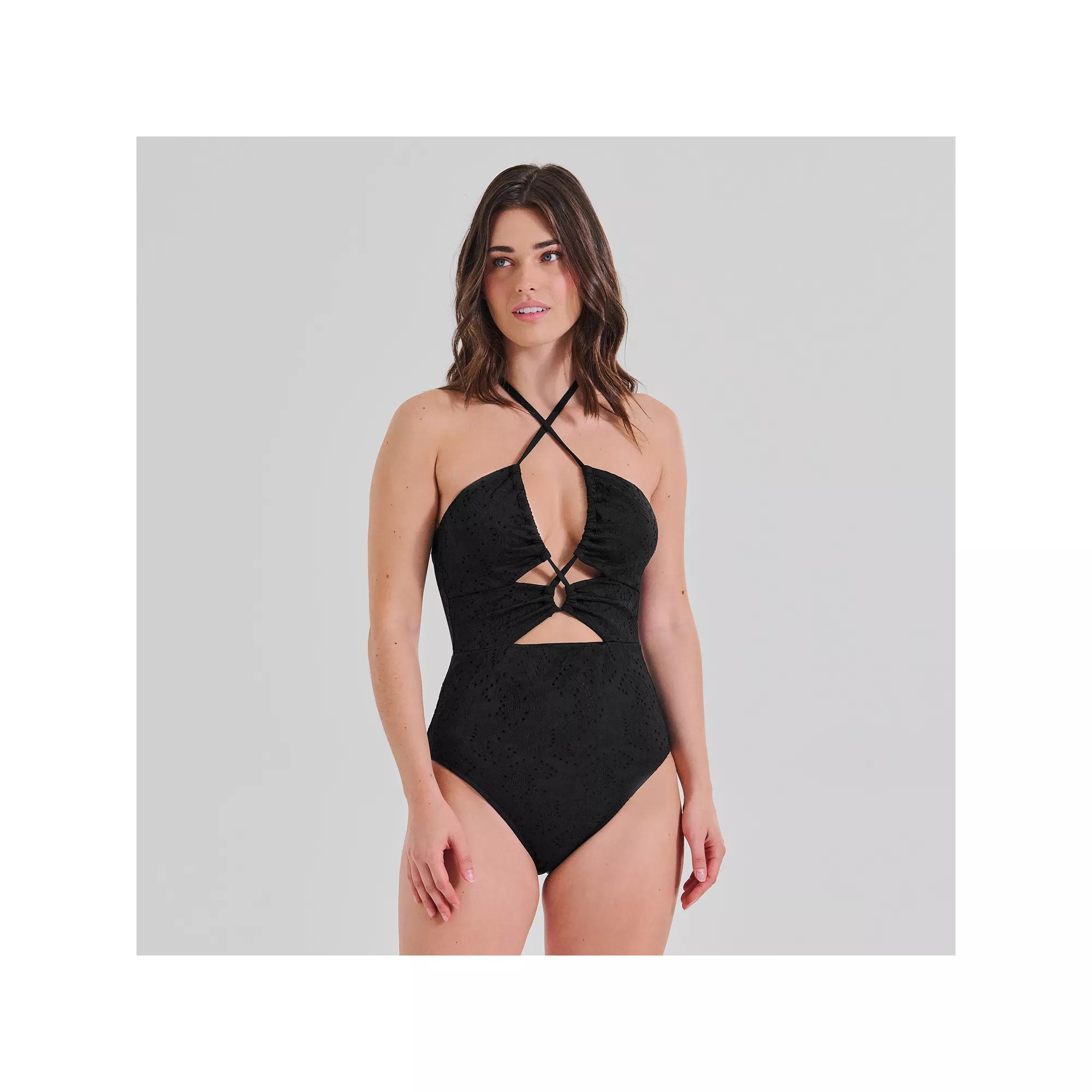 Women's Freshwater Keyhole Bandeau One-Piece Swimsuit,  Product Image