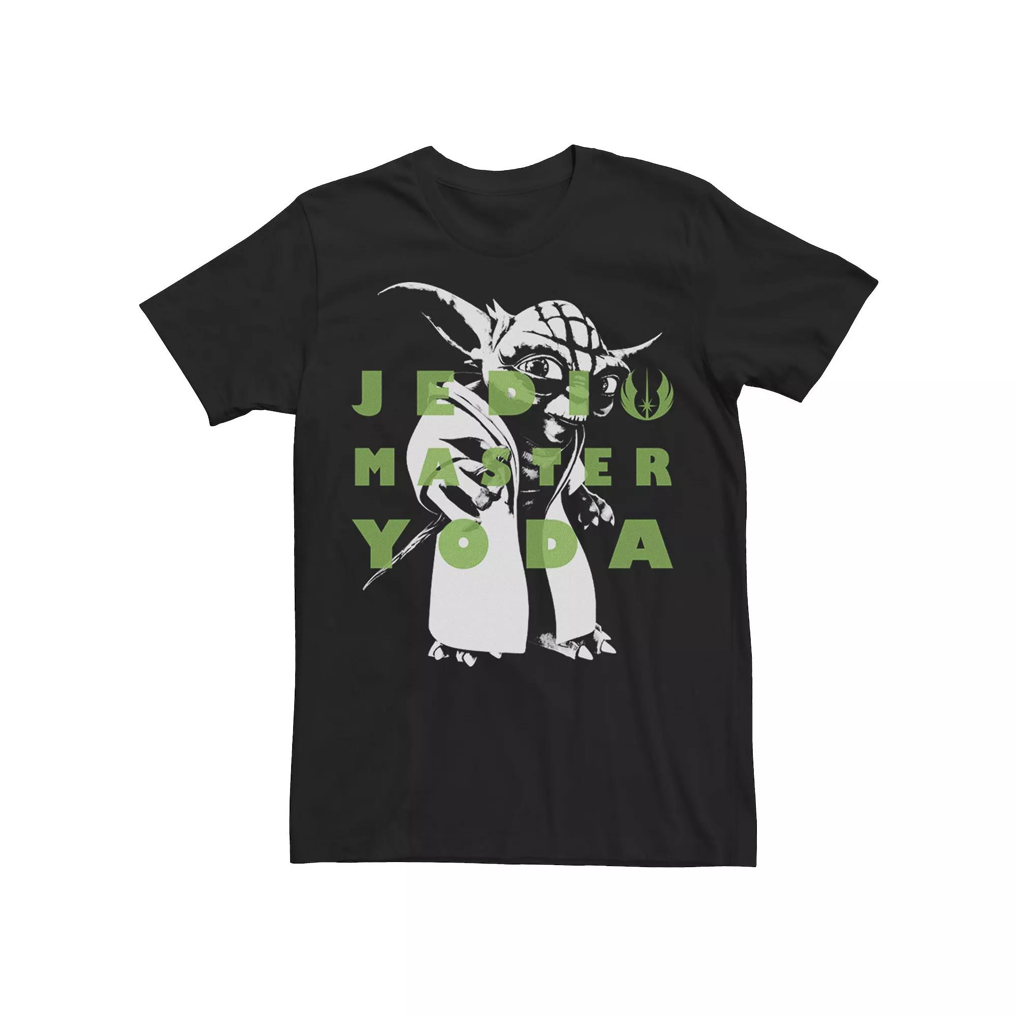 Men's Star Wars: Clone Wars Yoda Jedi Master Text Overlay Tee,  Product Image