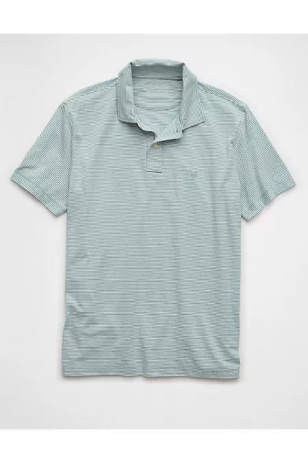 AE 24/7 Club Logo Striped Polo Shirt Men's Product Image