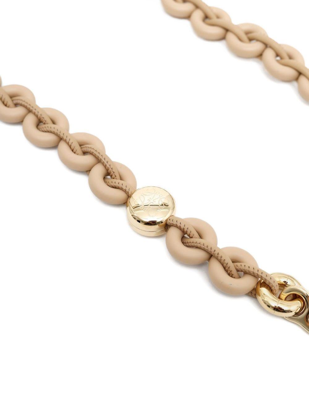 chain-link leather brooch Product Image