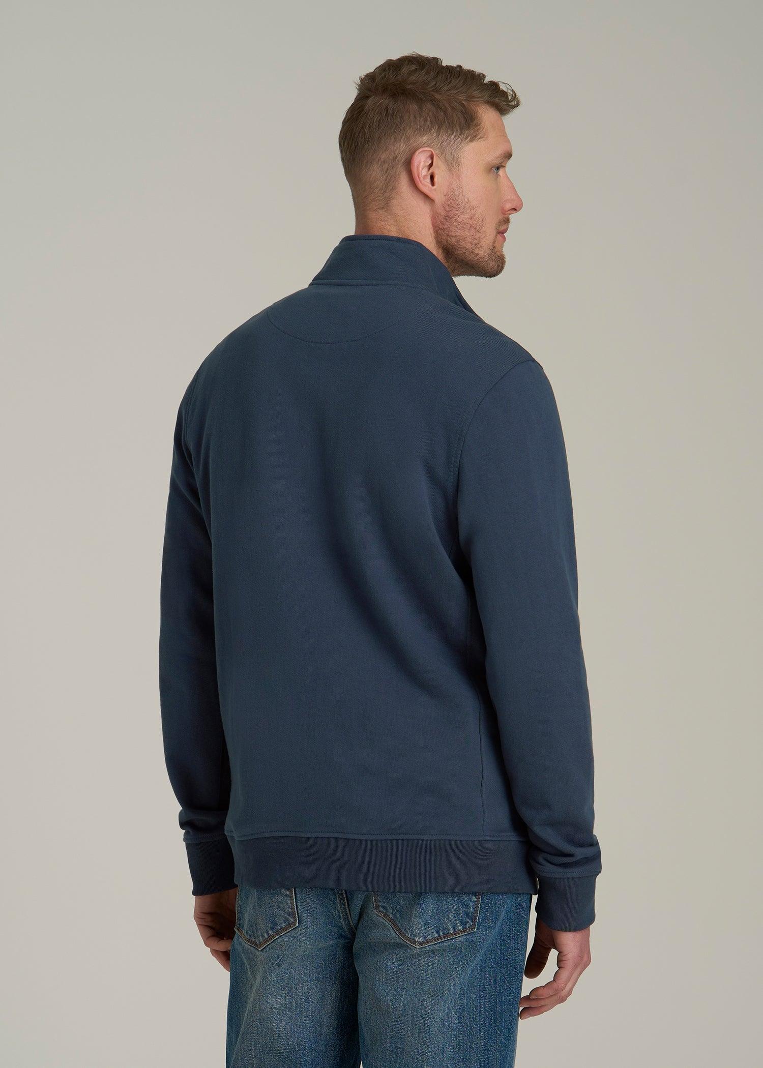 LJ&S Heavyweight Quarter-Zip Pullover for Tall Men in Vintage Midnight Navy Male Product Image