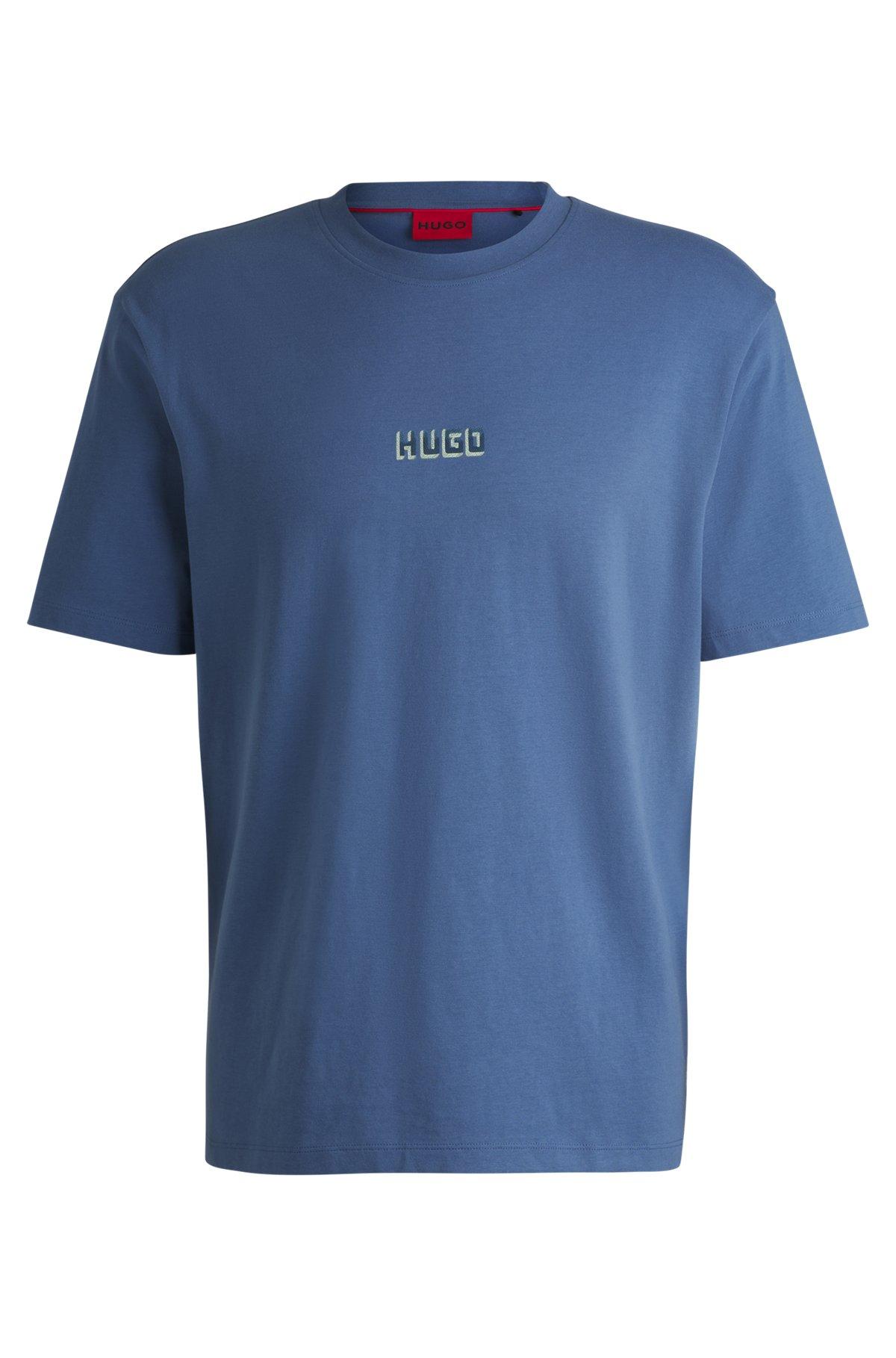 Relaxed-fit T-shirt in cotton with large rear logos Product Image