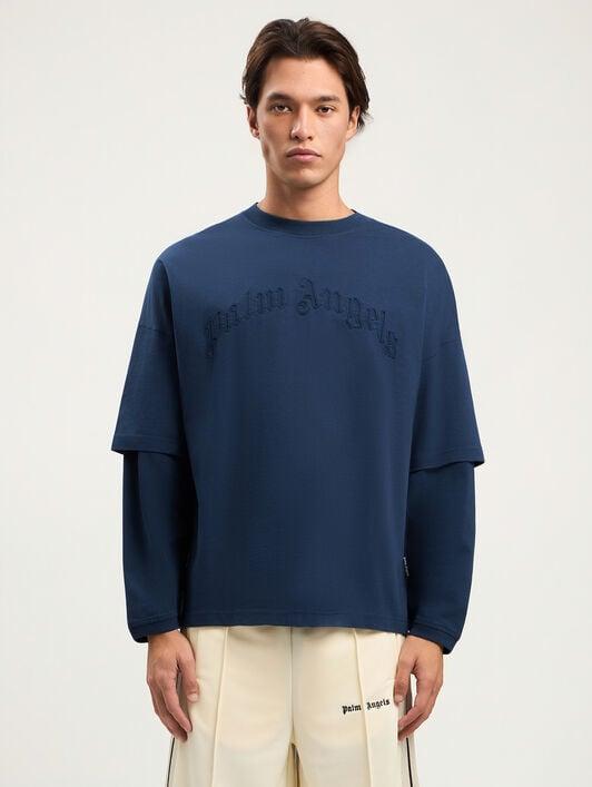 Curved Logo Double Long-Sleeved T-shirt Product Image