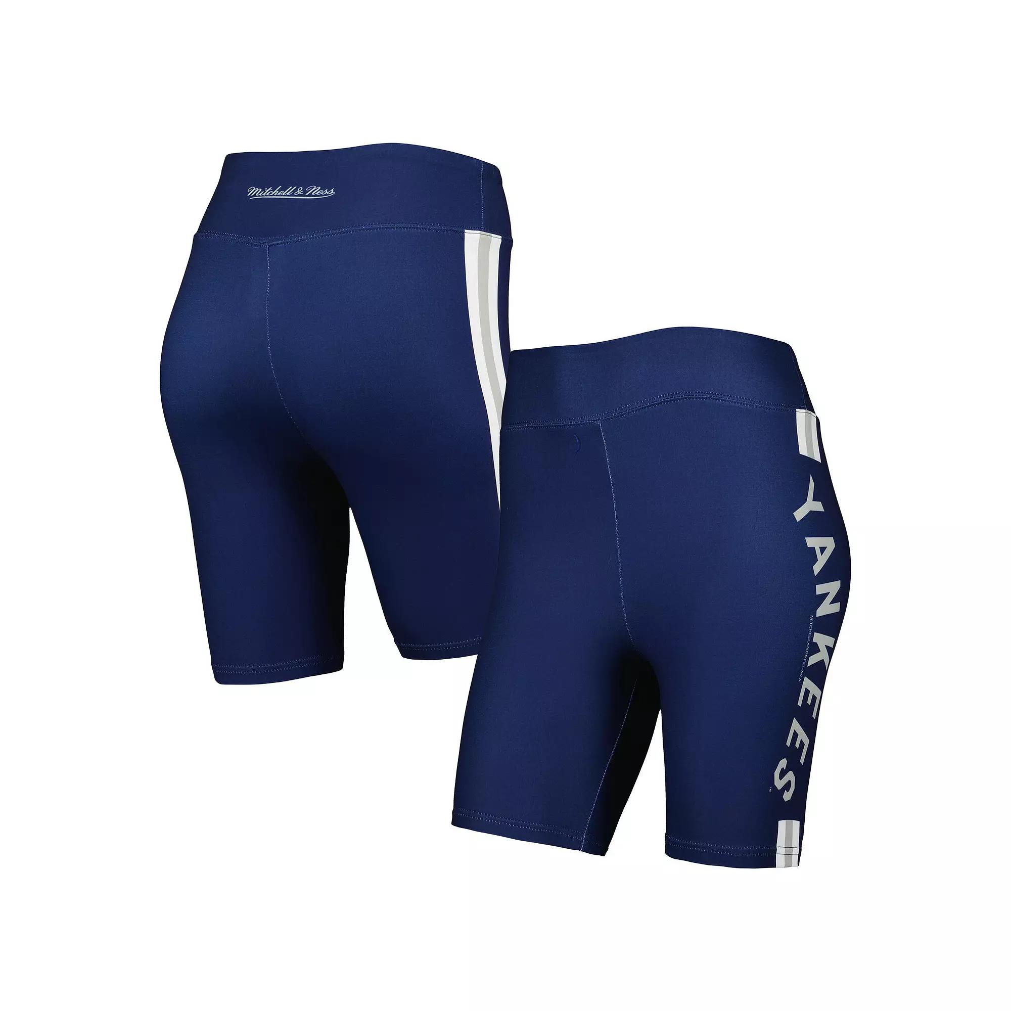 Women's Mitchell & Ness Navy New York Yankees Biker Shorts,  Product Image