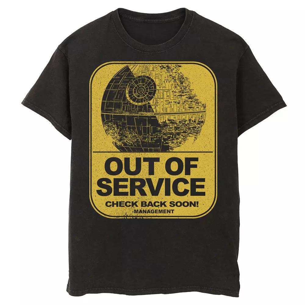 Men's Star Wars Death Star Out Of Service Check Back Soon Tee, Size: 3XL, Black Product Image