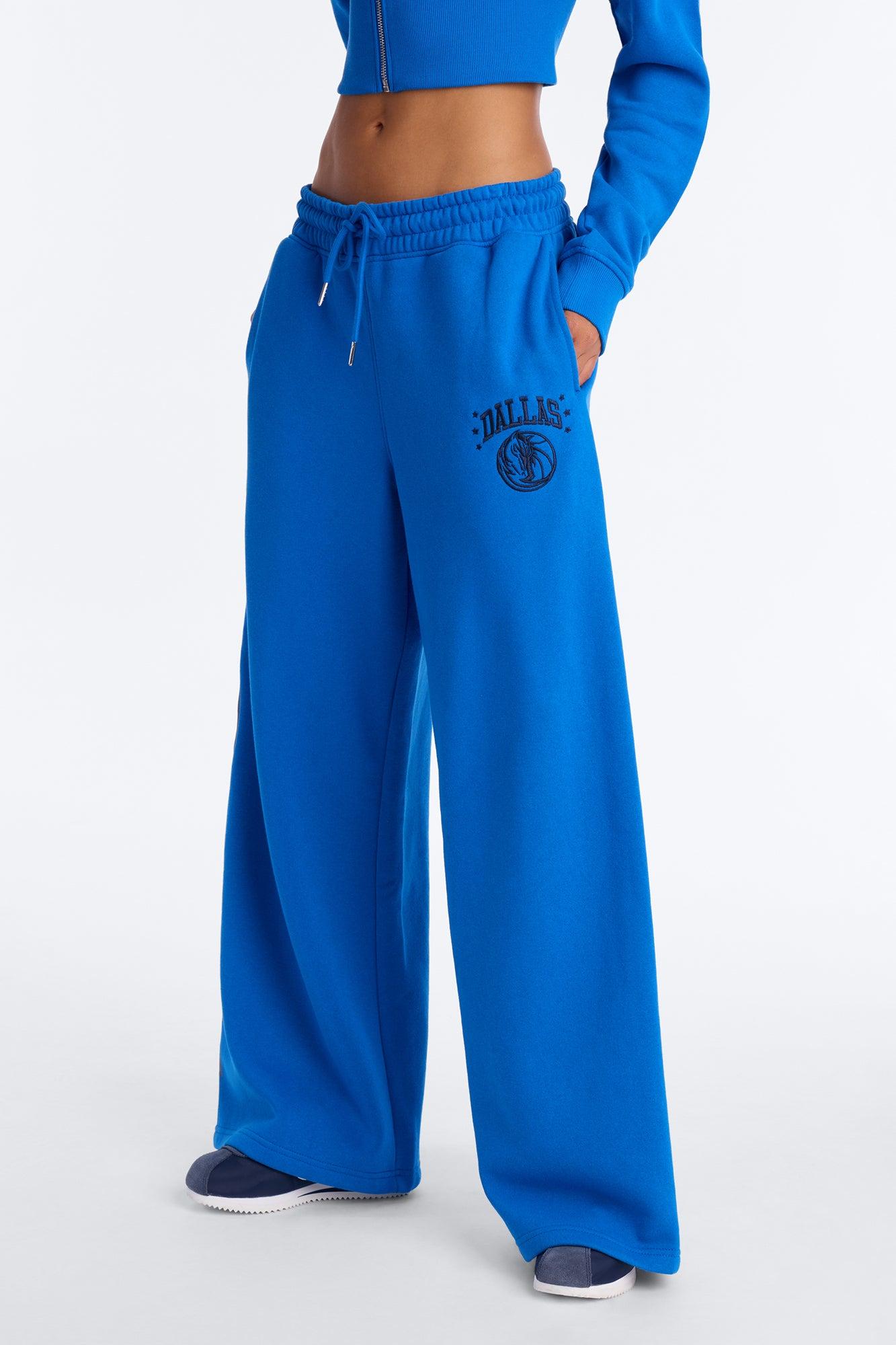NBA Dallas Mavericks Fleece Wide Leg Pants - Blue Female Product Image