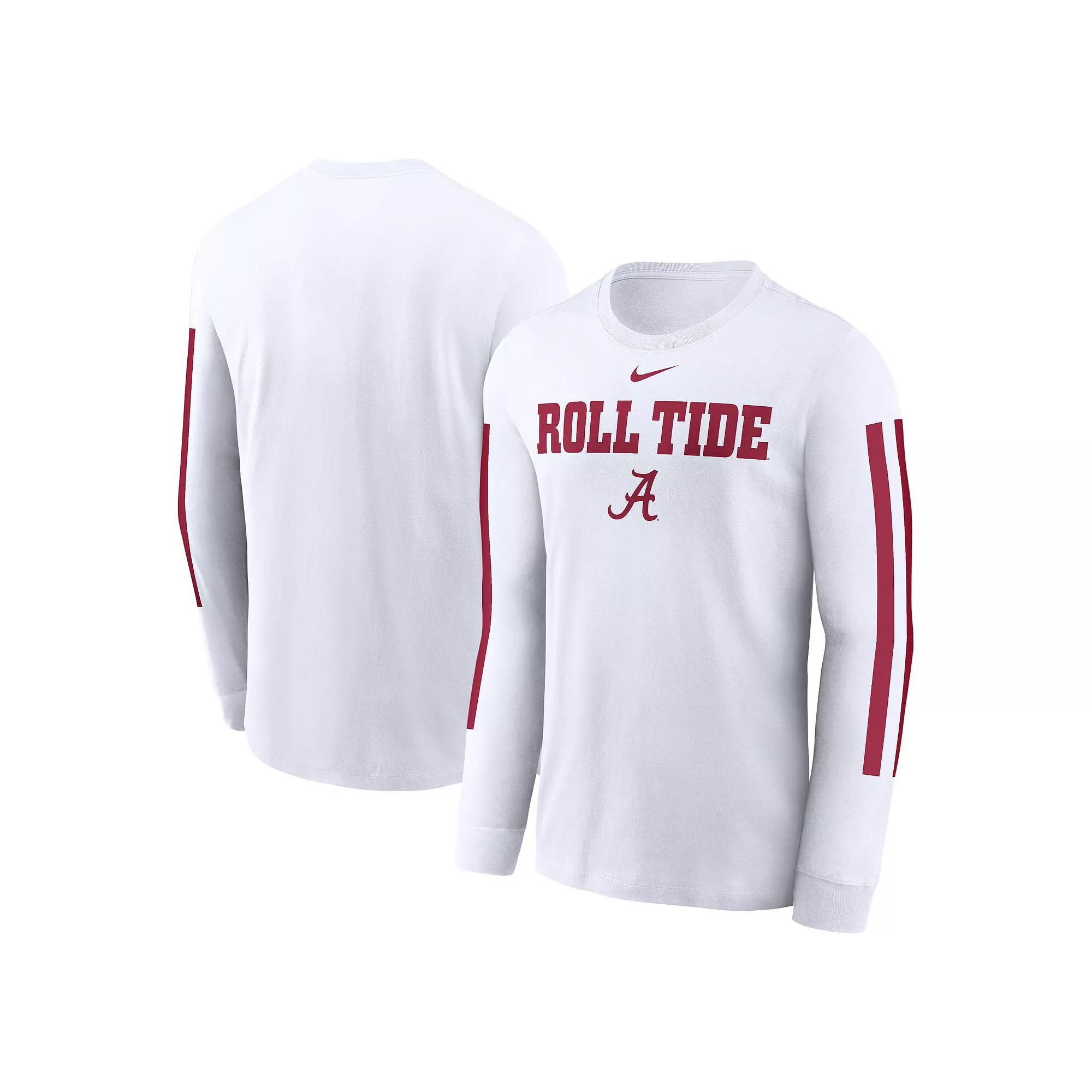 Men's Nike White Alabama Crimson Tide Local Spirit Slogan Long Sleeve T-Shirt, Size: Large Product Image