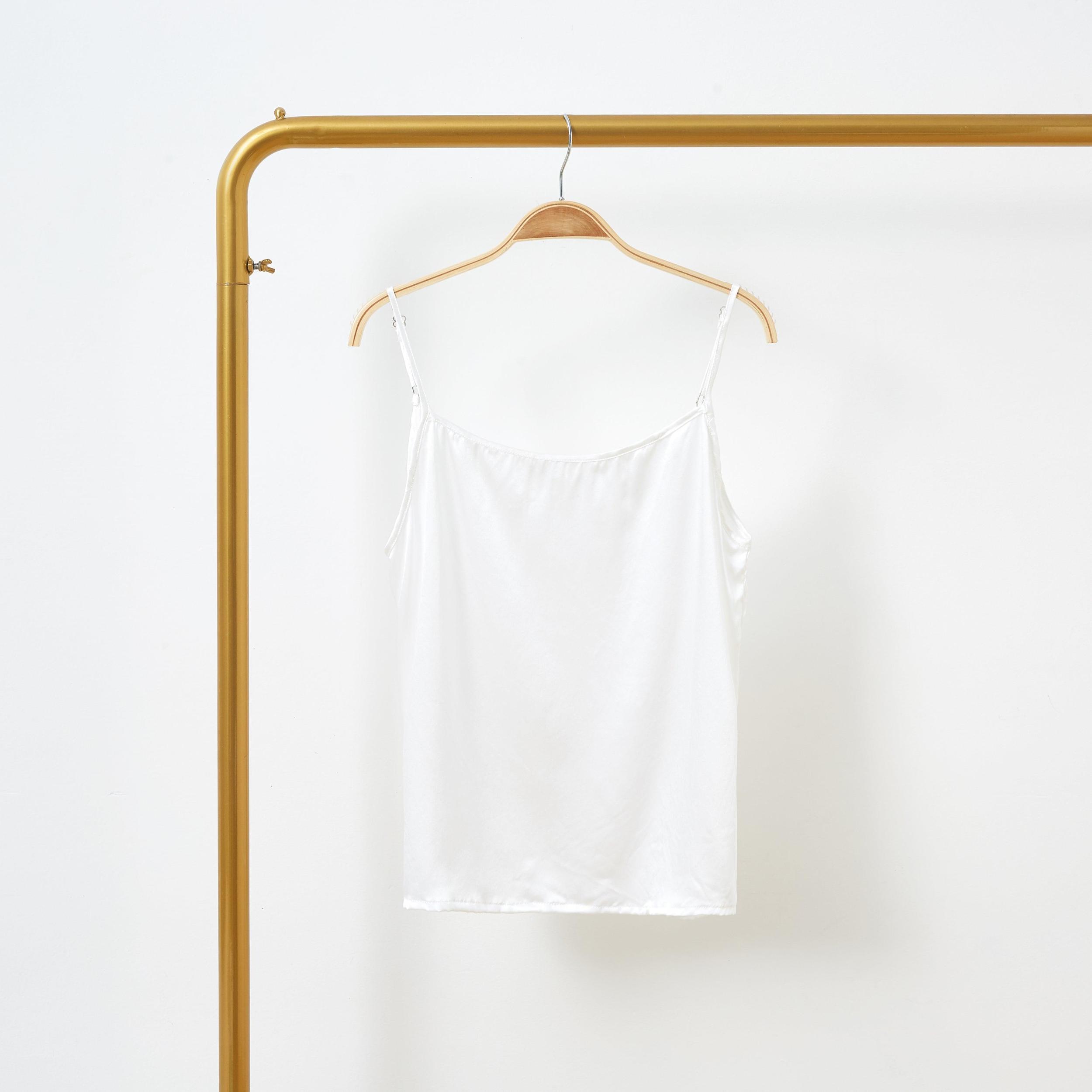 Pearl White Pure Mulberry Silk Camisole with Adjustable Straps | Relaxed Fit | 19 Momme | Soar Collection Product Image