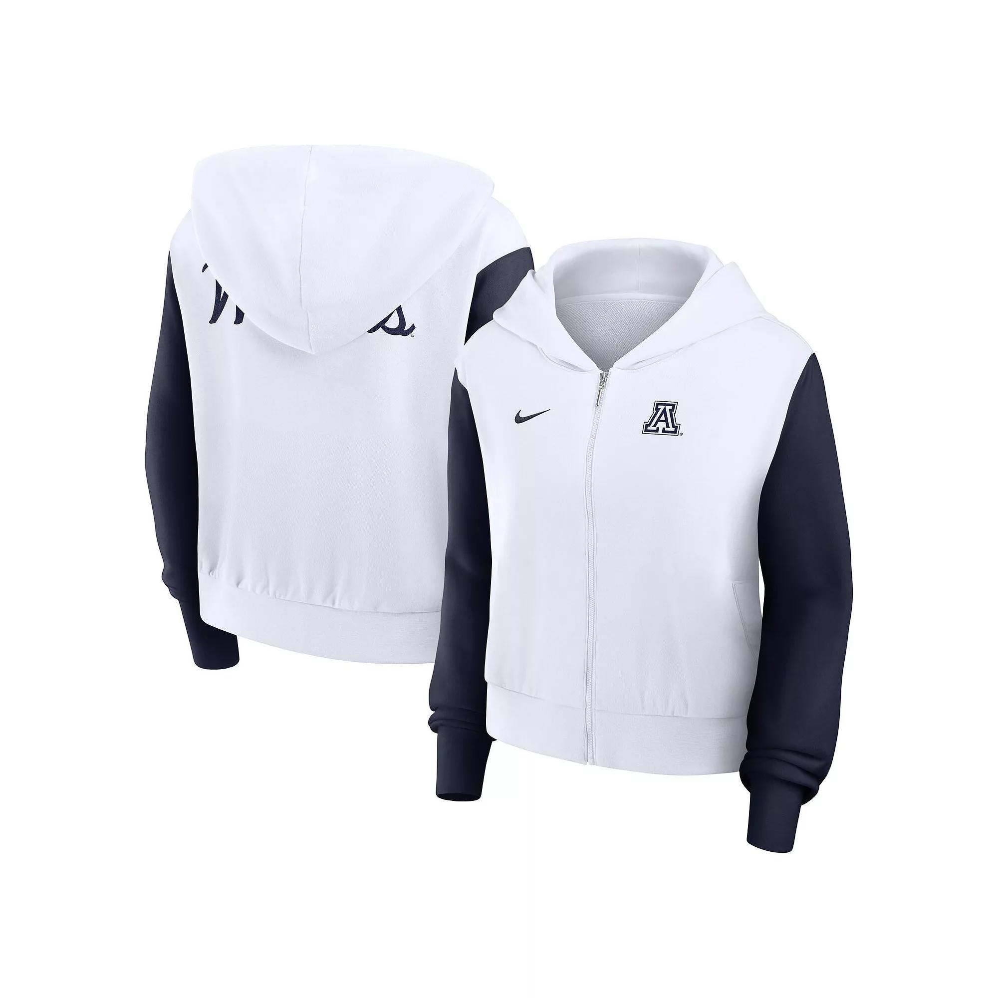 Women's Nike White West Virginia Mountaineers Beyond Capability Color Block Script Full-Zip Hoodie,  Product Image