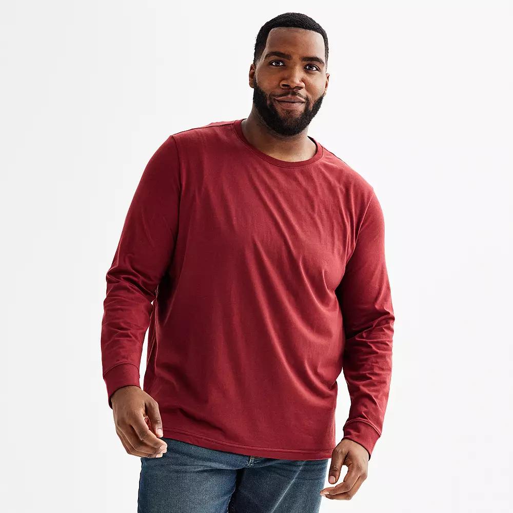 Big & Tall Sonoma Goods For Life® Supersoft Long Sleeve Crewneck Tee, Men's,  Product Image