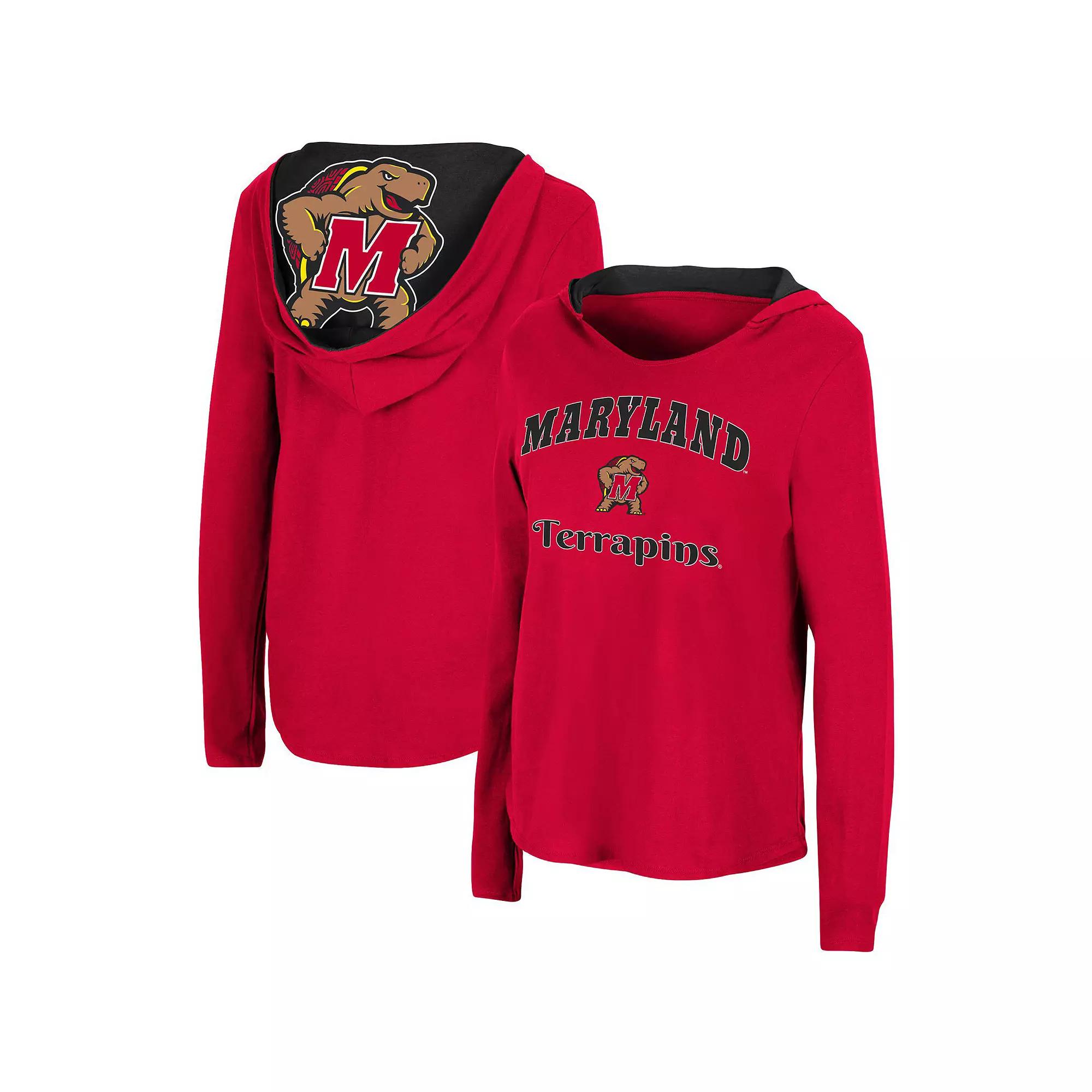 Women's Colosseum Red Maryland Terrapins Catalina Hoodie Long Sleeve T-Shirt, Size: Small Product Image