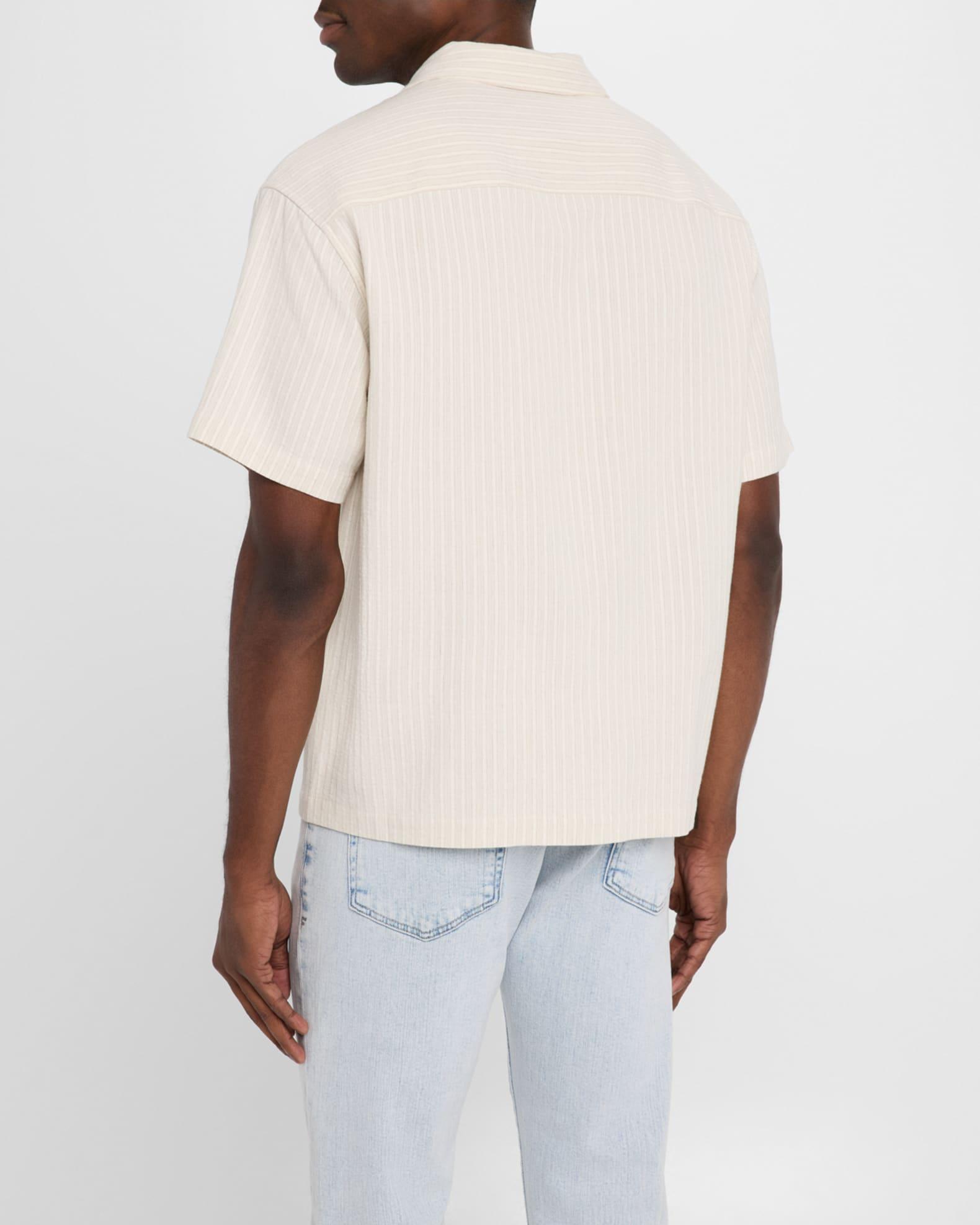 Men's Jacquard Stripe Camp Shirt Product Image