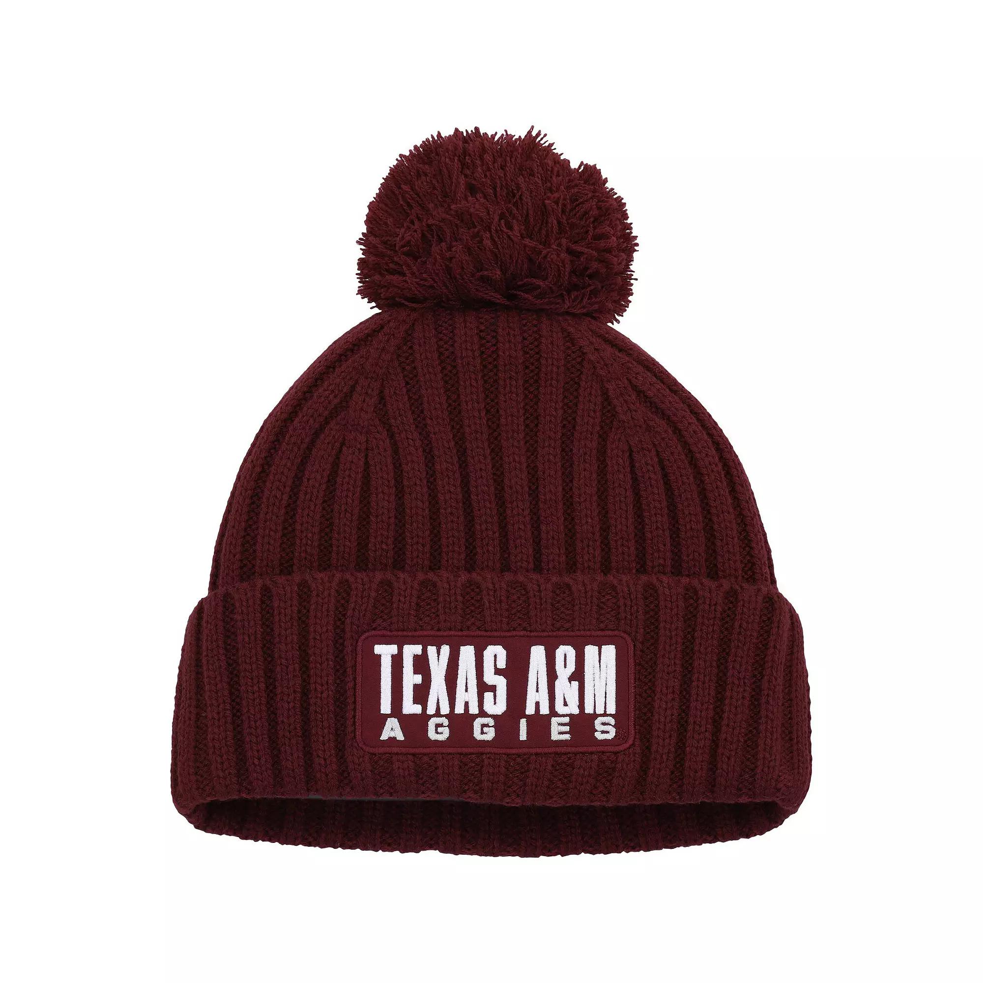 Men's adidas Maroon Texas A&M Aggies Modern Ribbed Cuffed Knit Hat with Pom, Red Product Image