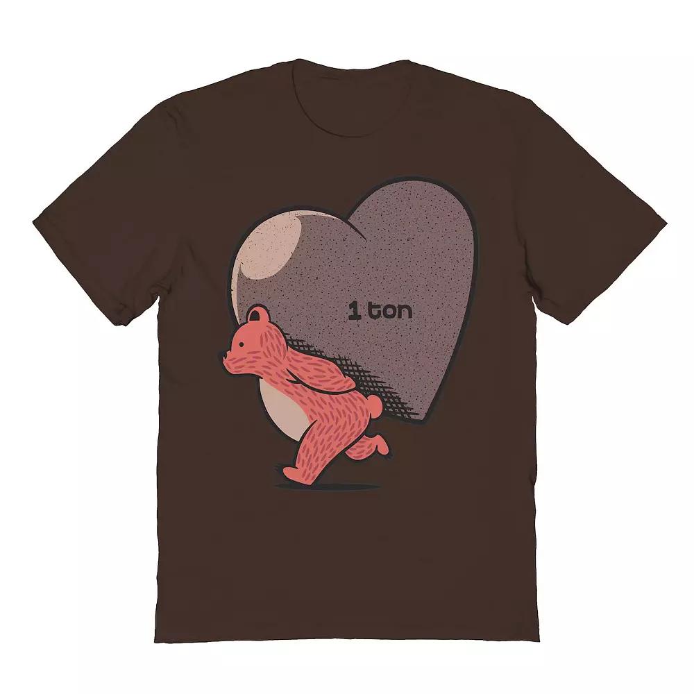 Men's Bear My Love Valentine's Graphic Tee, Size: XXL, Dark Brown Product Image