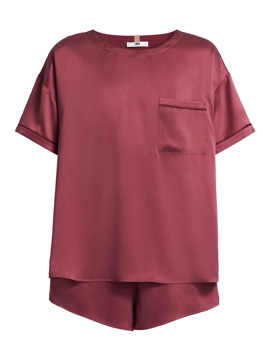 Womens Washable Silk Short Pajamas Product Image