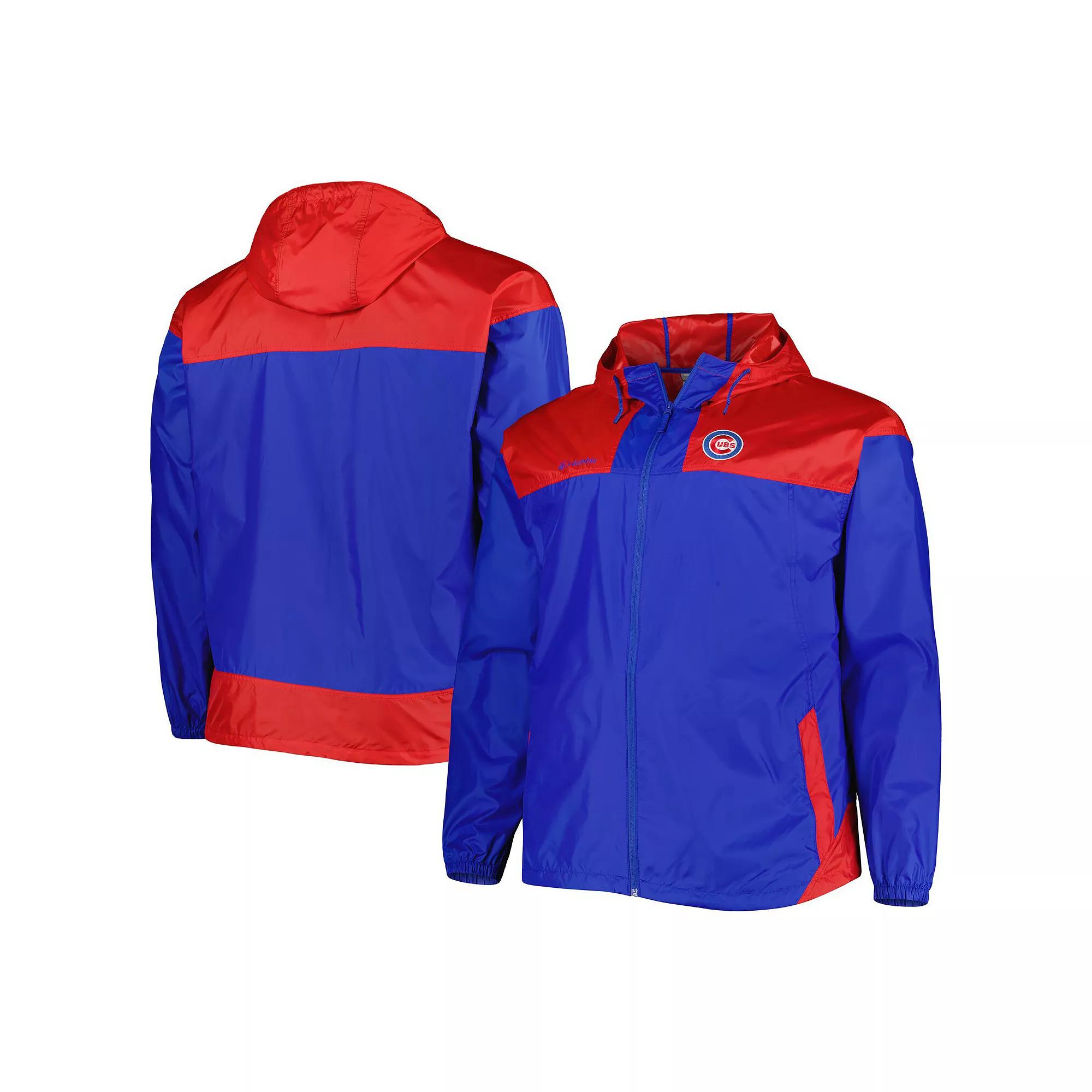 Mens Columbia Royal Chicago Cubs Flash Forward Challenger Omni-Shade Full-Zip Windbreaker Product Image