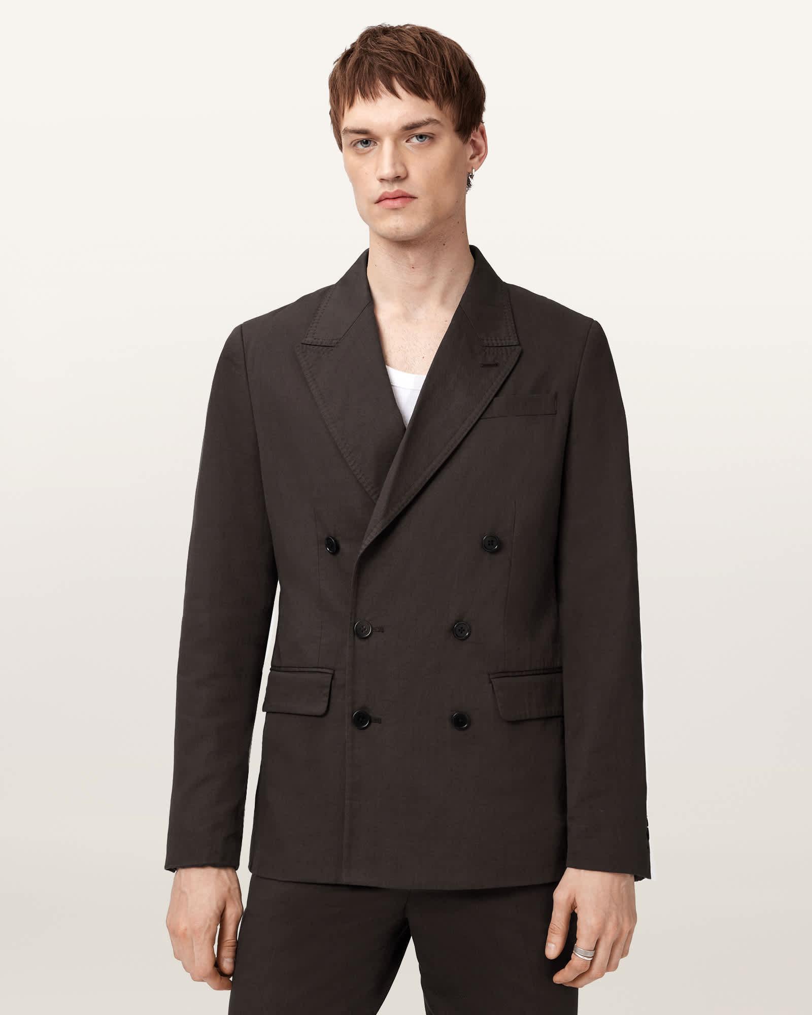 Newton Double Breasted Blazer BAKED BROWN | ALLSAINTS US Product Image