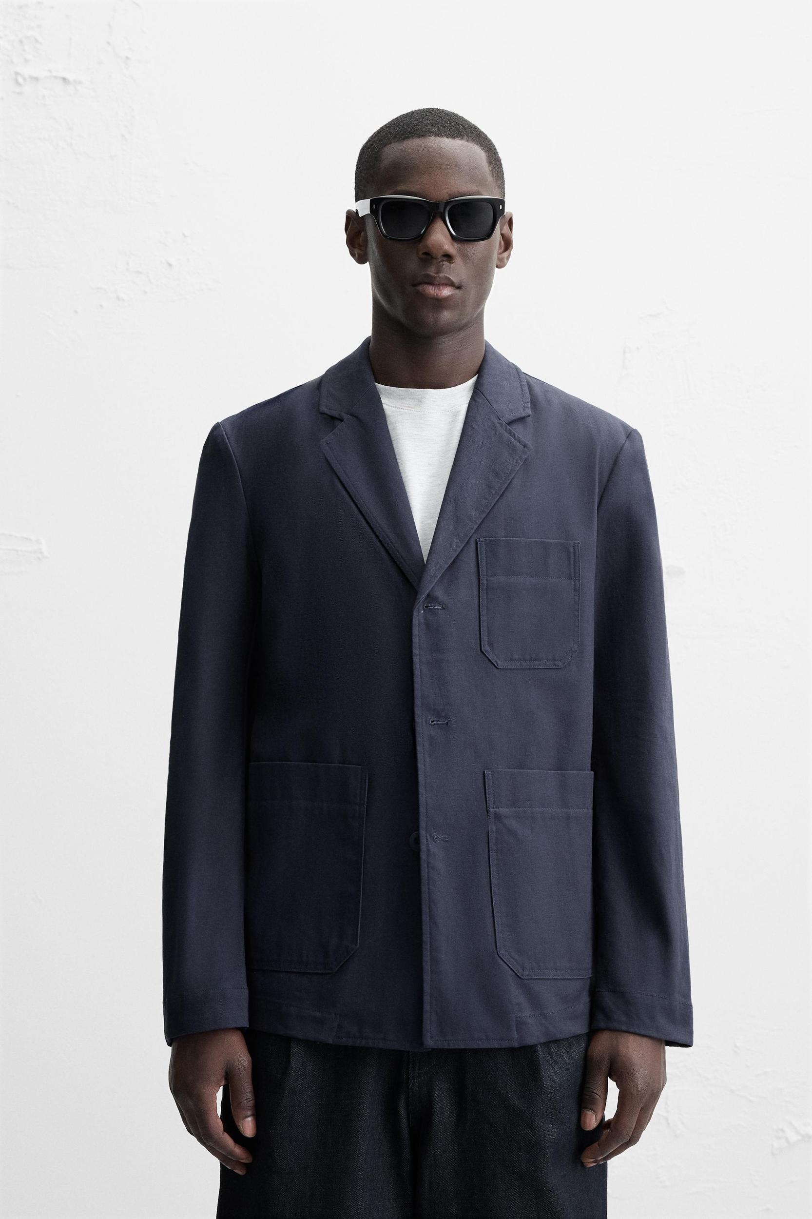 STRUCTURED HERRINGBONE OVERSHIRT Product Image