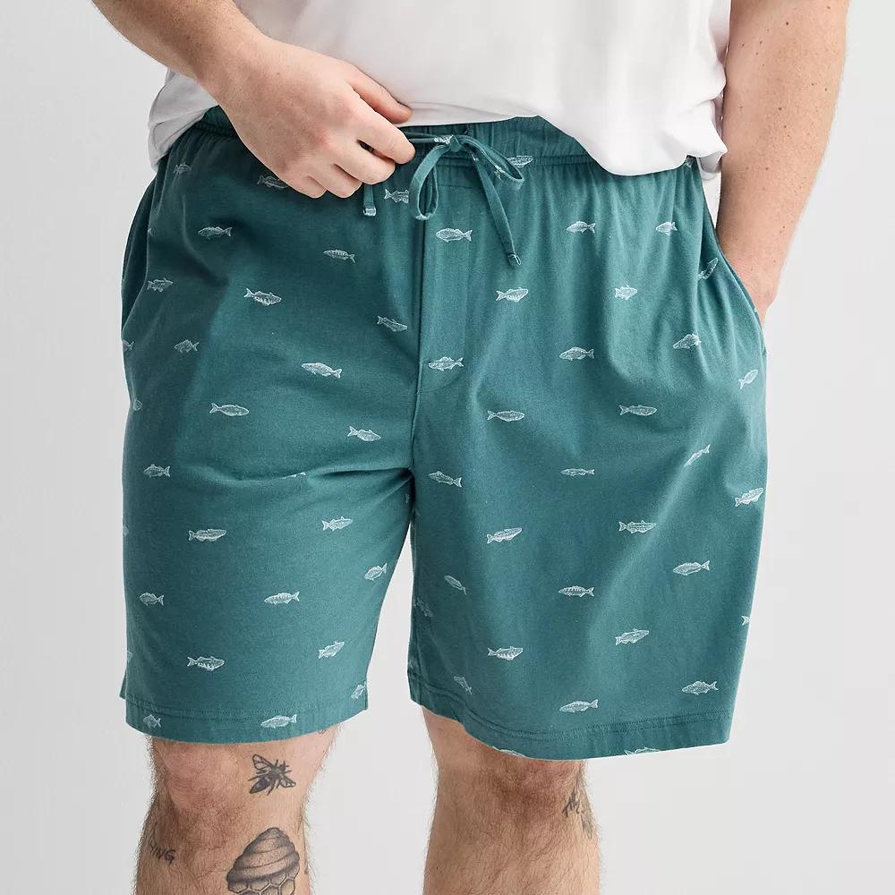 Big & Tall Sonoma Goods For Life® Essential Knit Pajama Shorts, Men's, Size: XXL Tall, Fish Green Product Image