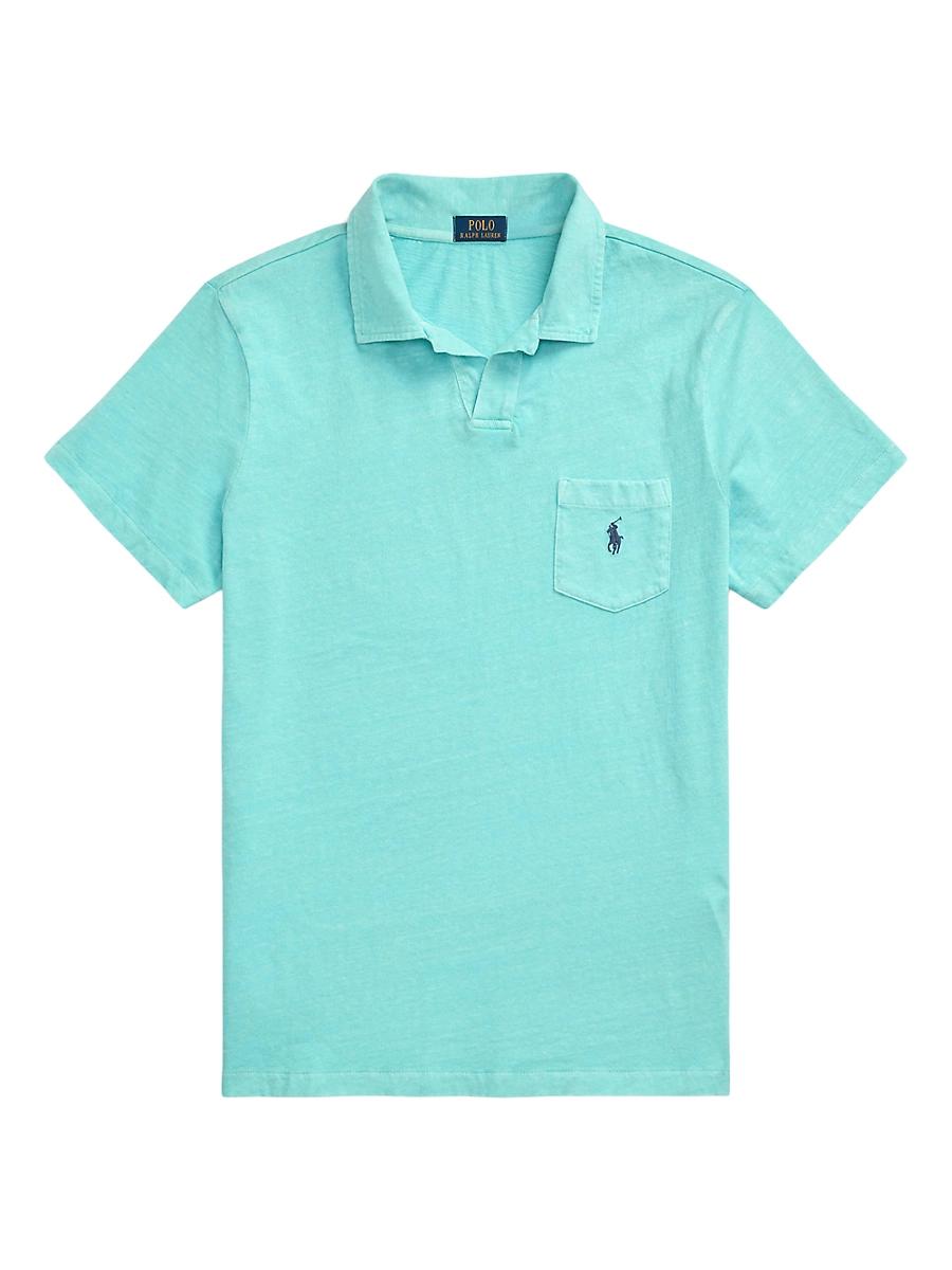 Mens Cotton-Linen Johnny Collar Polo Shirt Product Image