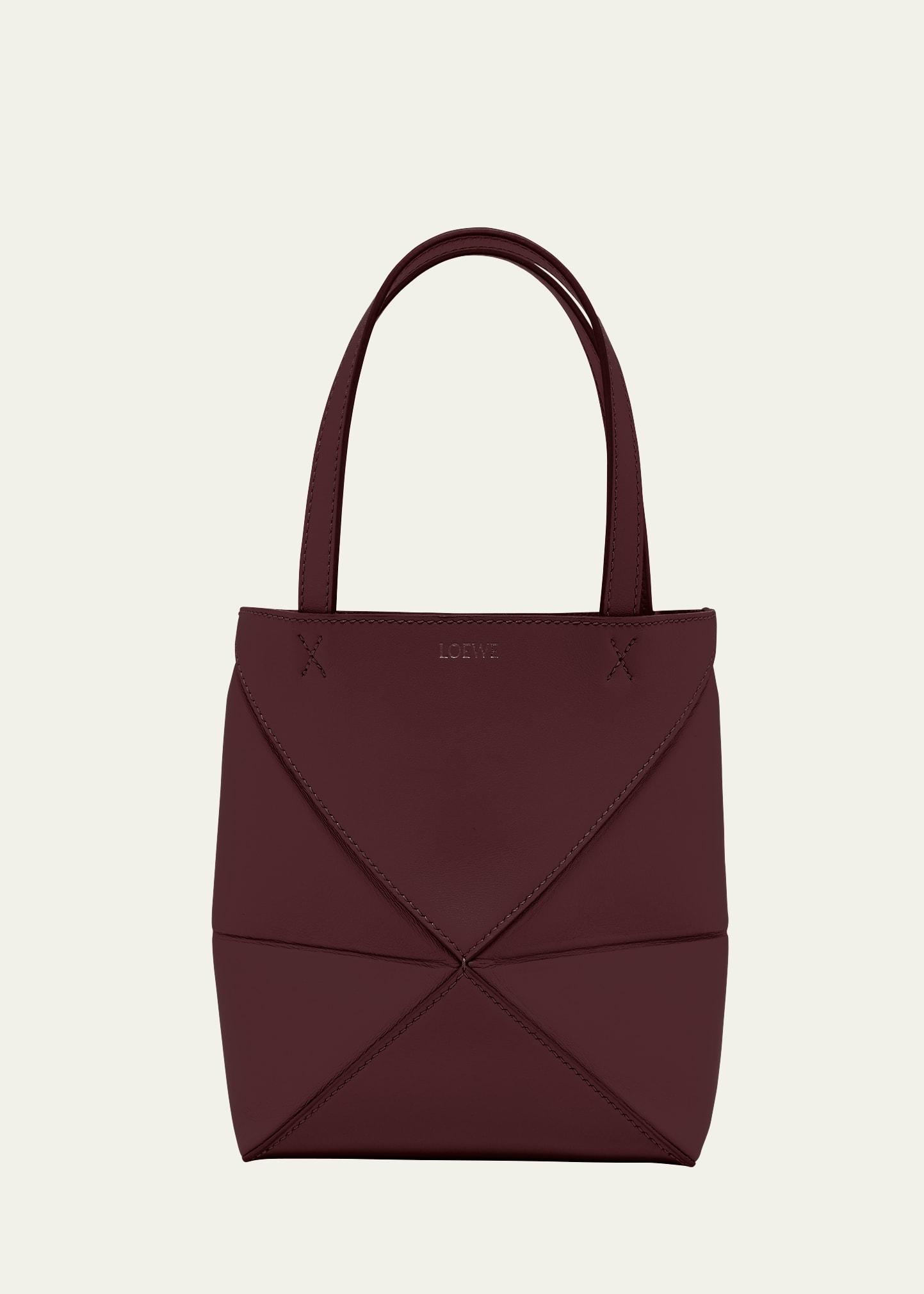 Puzzle Fold Mini Tote Bag in Shiny Leather Product Image
