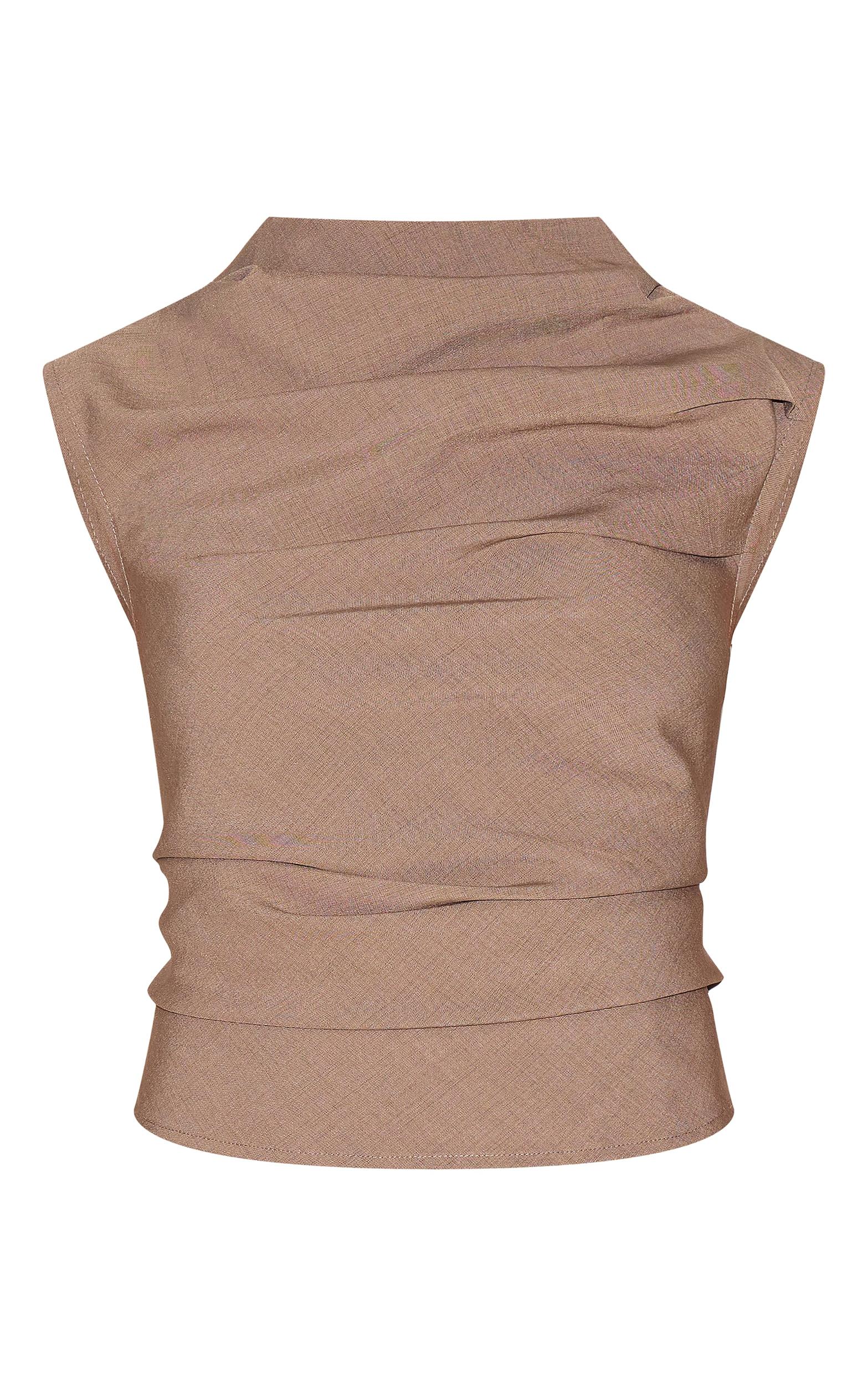  Petite Mushroom High Neck Cowl Top Product Image
