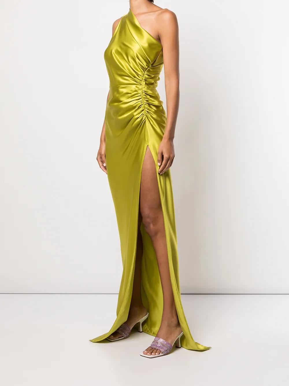 one-shoulder silk gown Product Image