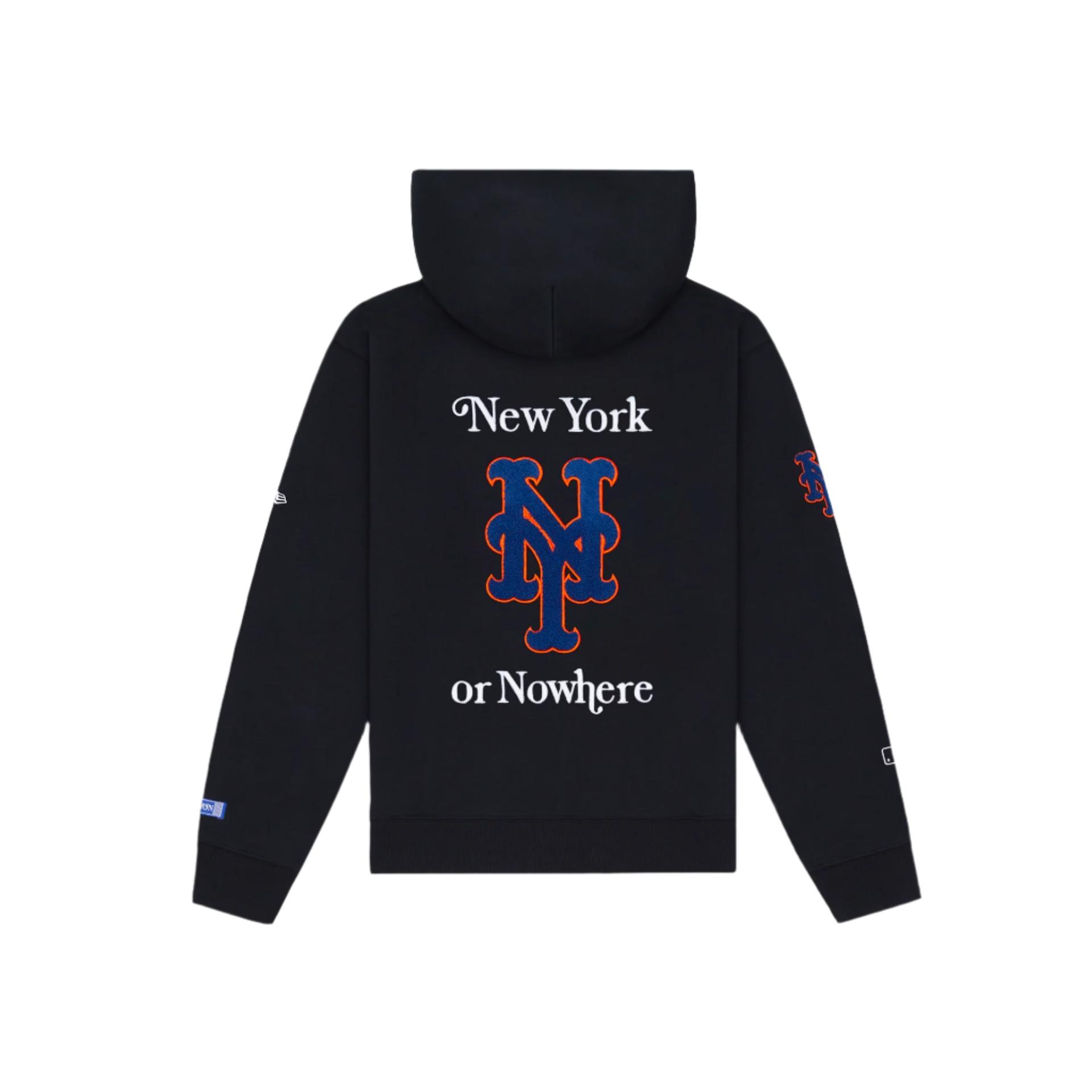 New York or Nowhere x New York Mets Black Full-Zip Hoodie Male Product Image