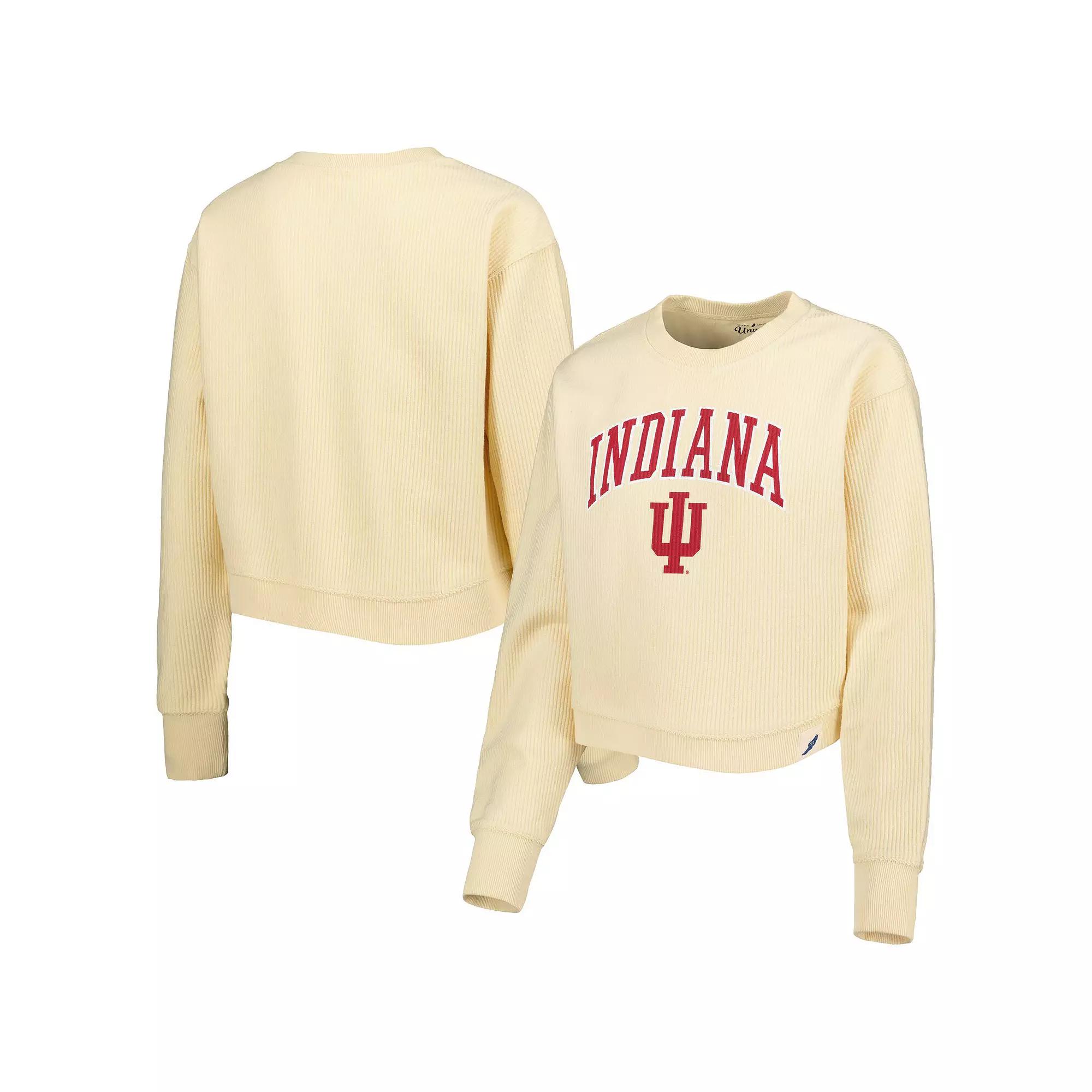Women's League Collegiate Wear Cream Indiana Hoosiers Classic Campus Corded Timber Sweatshirt, Size: XL, Beige Product Image