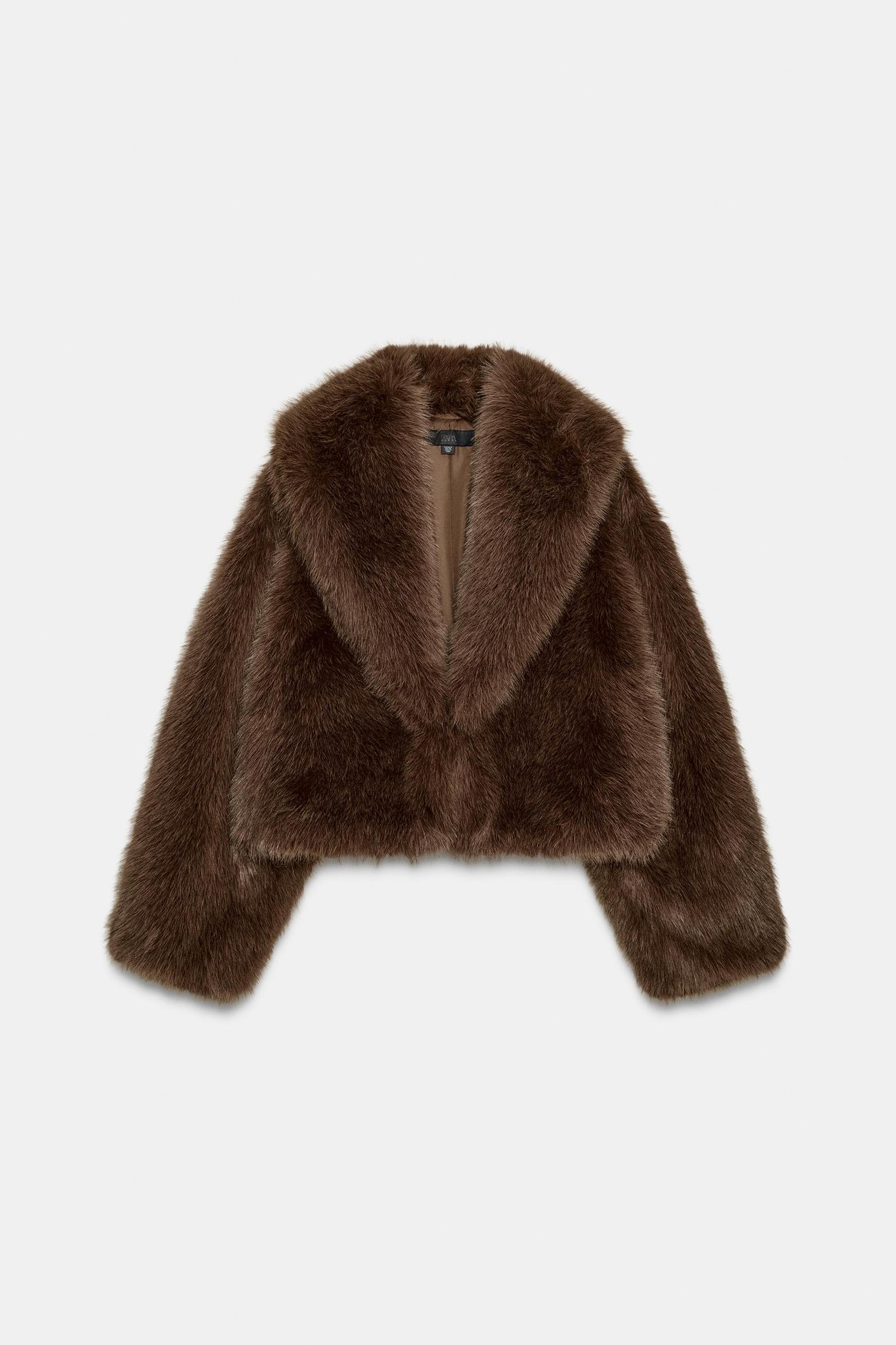 SHORT FAUX FUR COAT Product Image