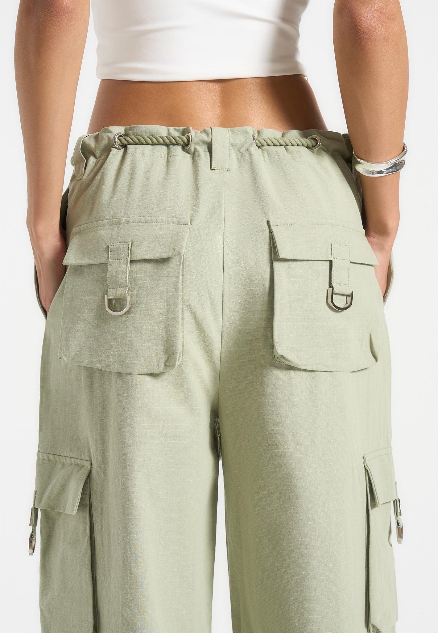 Rosa - Ripstop Parachute Cargo Pants - Sage Female Product Image