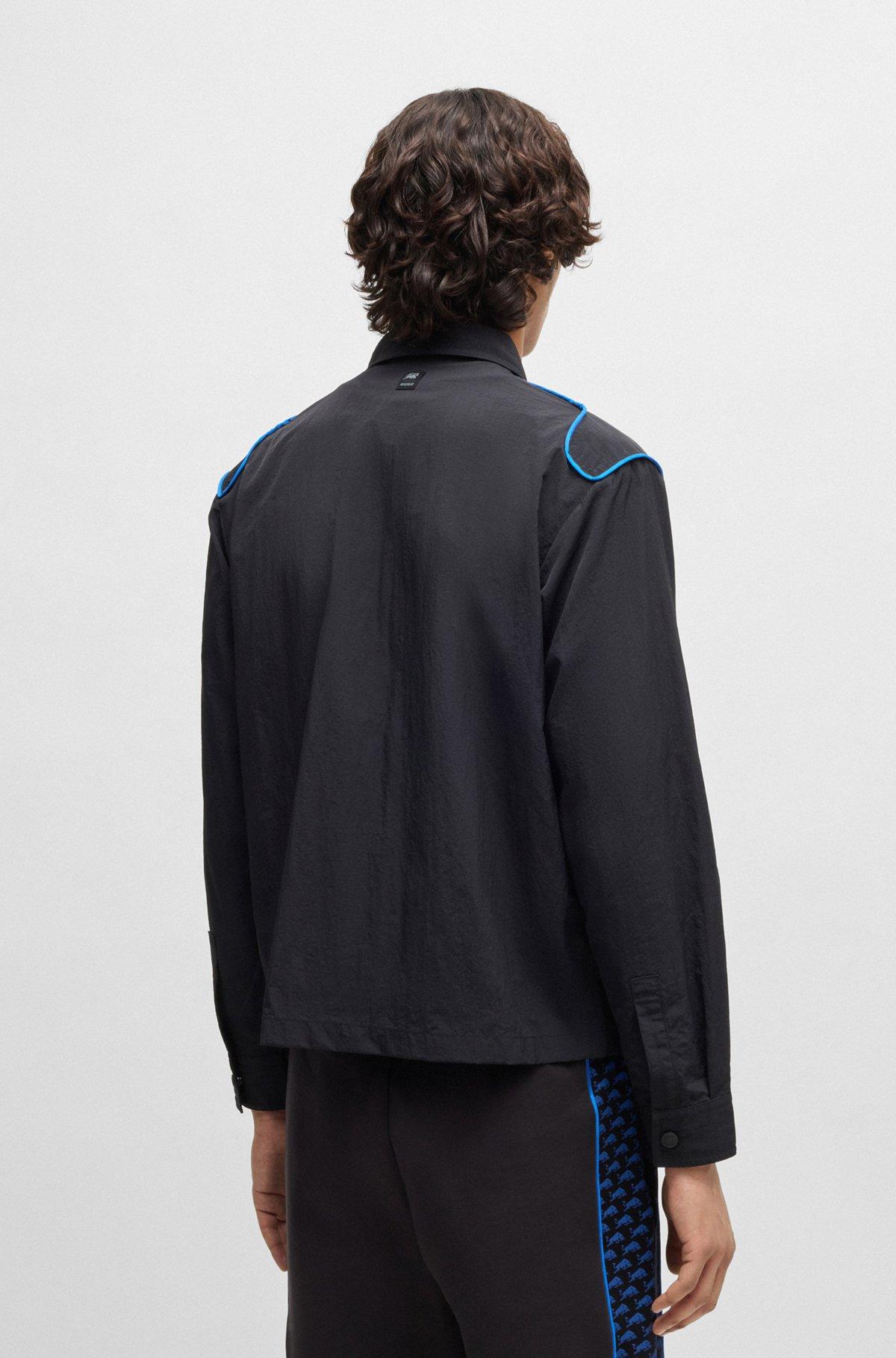 HUGO x RB oversize-fit overshirt with carbon stealth logo Product Image