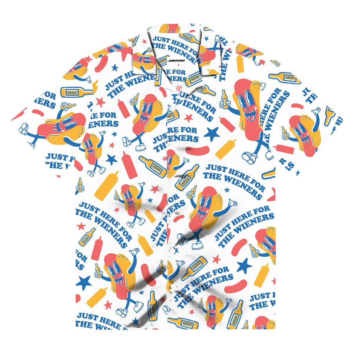 Just Here For The Wieners - Button Up Shirt Product Image