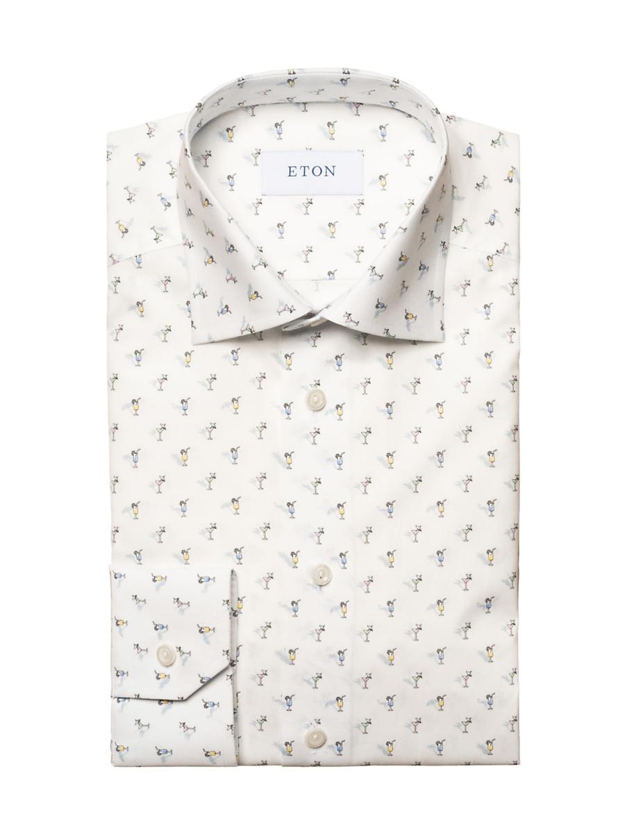 Mens Contemporary-Fit Drink Print Shirt Product Image