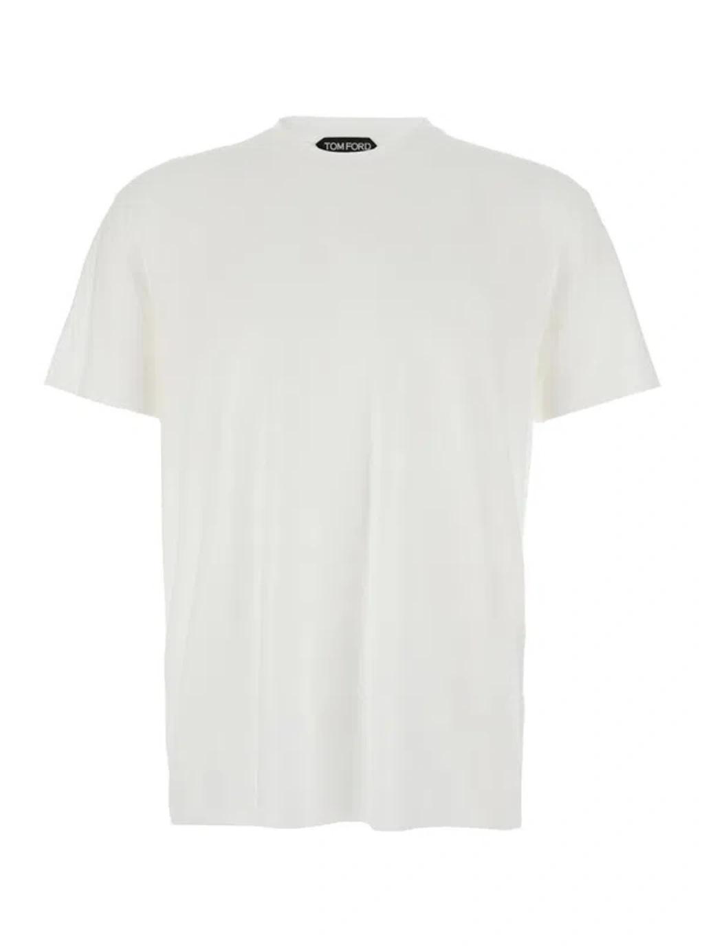 TOM FORD Stretch Cotton & Modal Jersey T-shirt In White Product Image