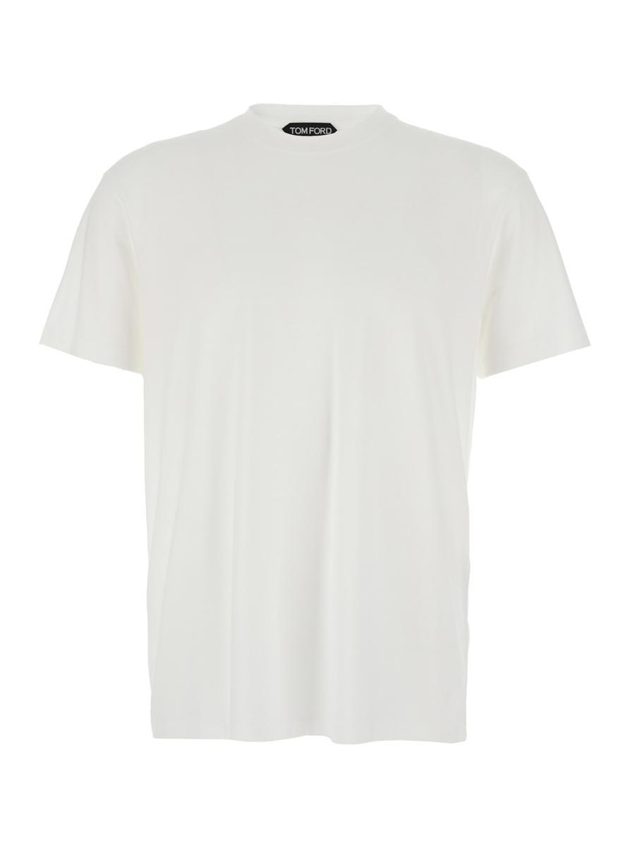 TOM FORD Stretch Cotton & Modal Jersey T-shirt In White Product Image
