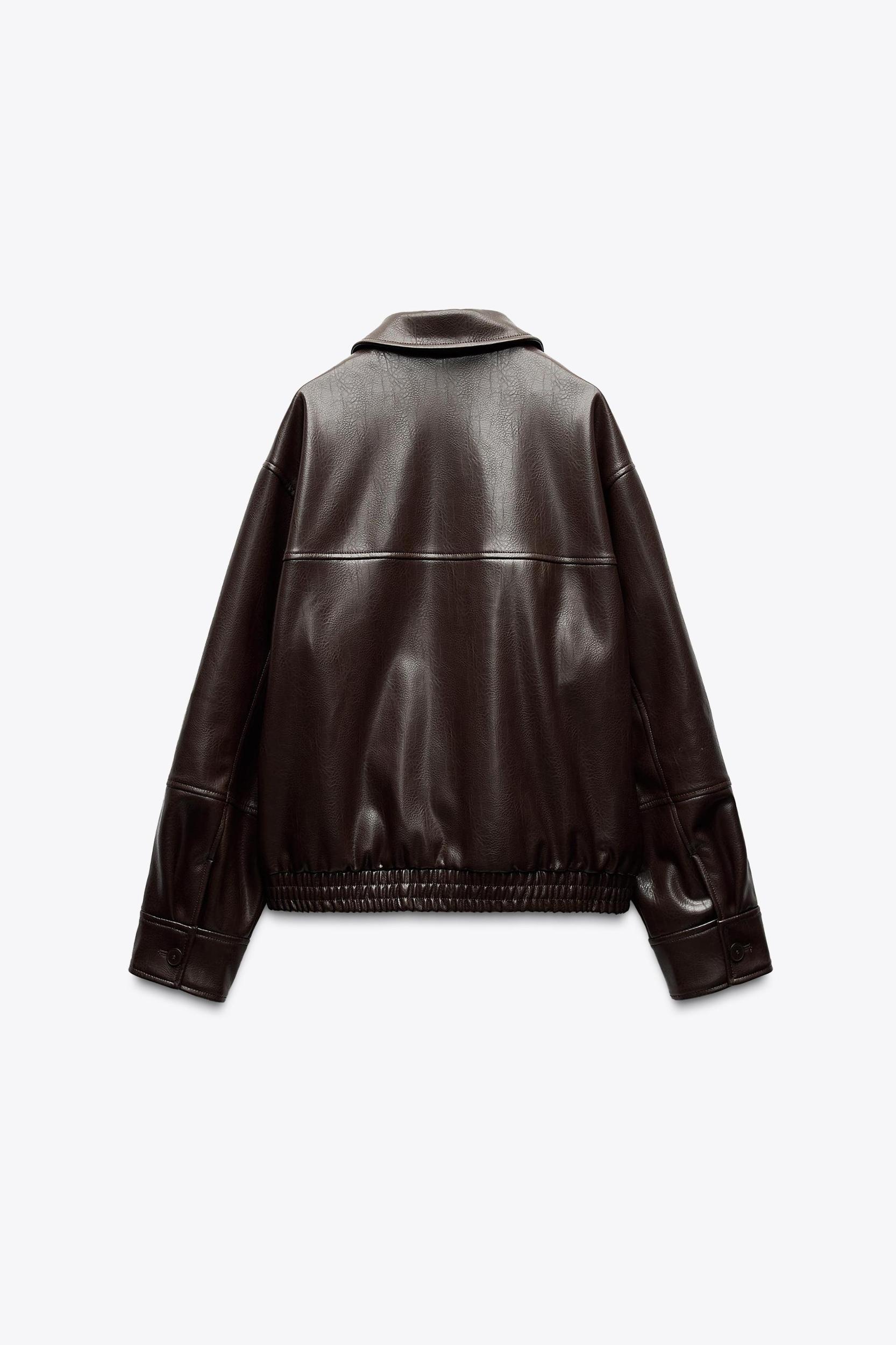FAUX LEATHER BOMBER JACKET Product Image