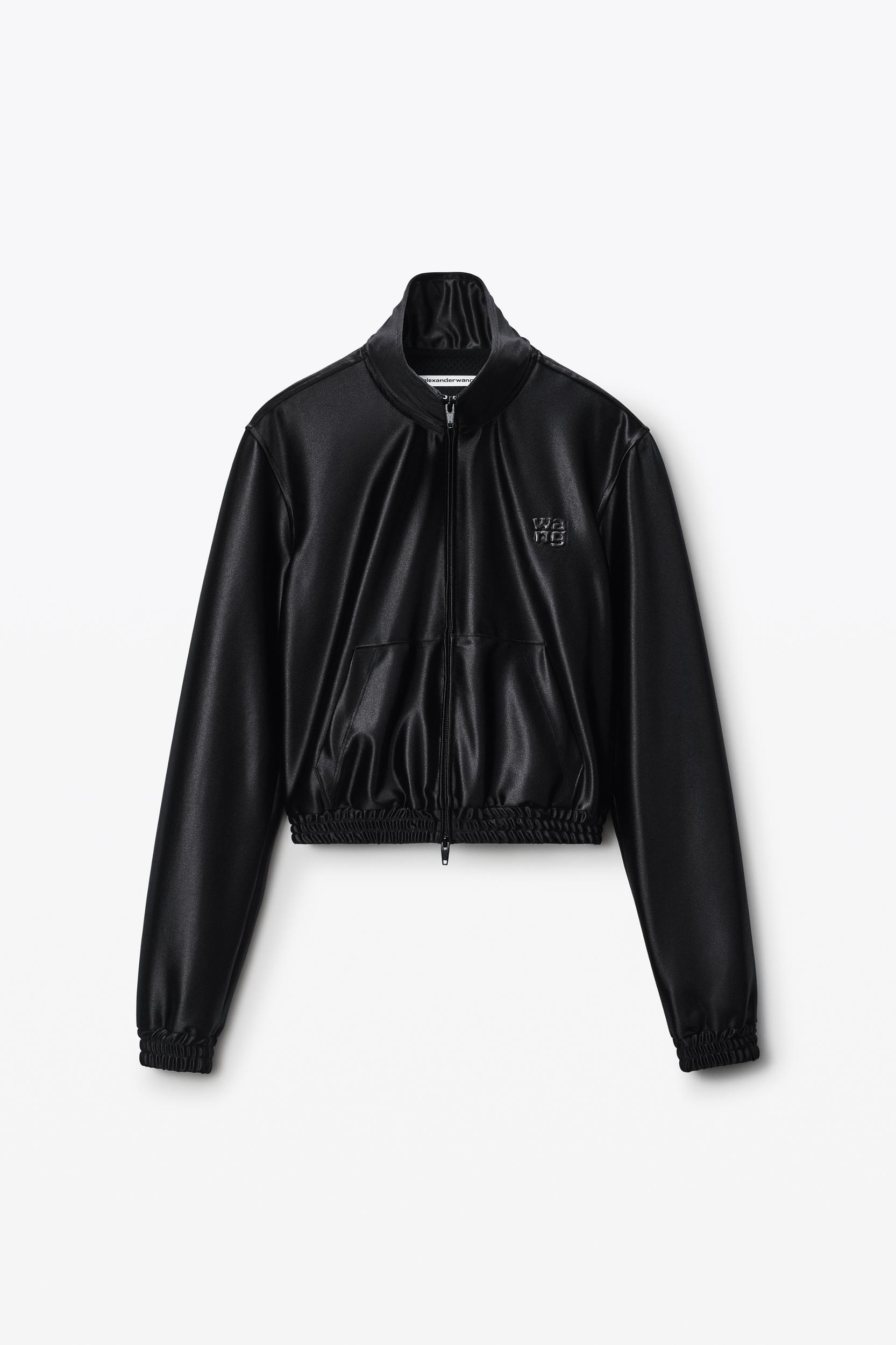 Black Shrunken Zip-up Jacket Product Image