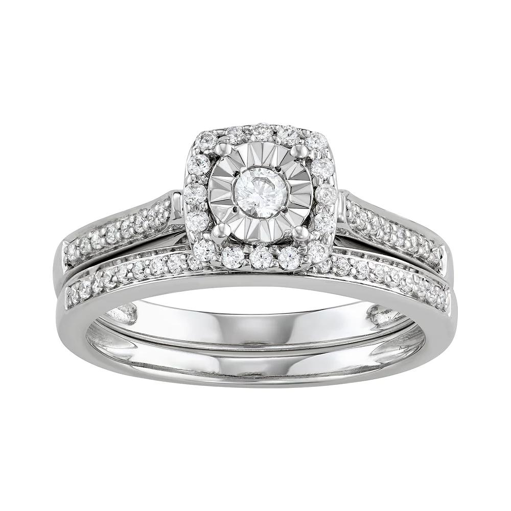 10k White Gold 3/8 Carat T.W. Diamond Engagement Ring, Women's, Size: 6, 10k Whgold Product Image