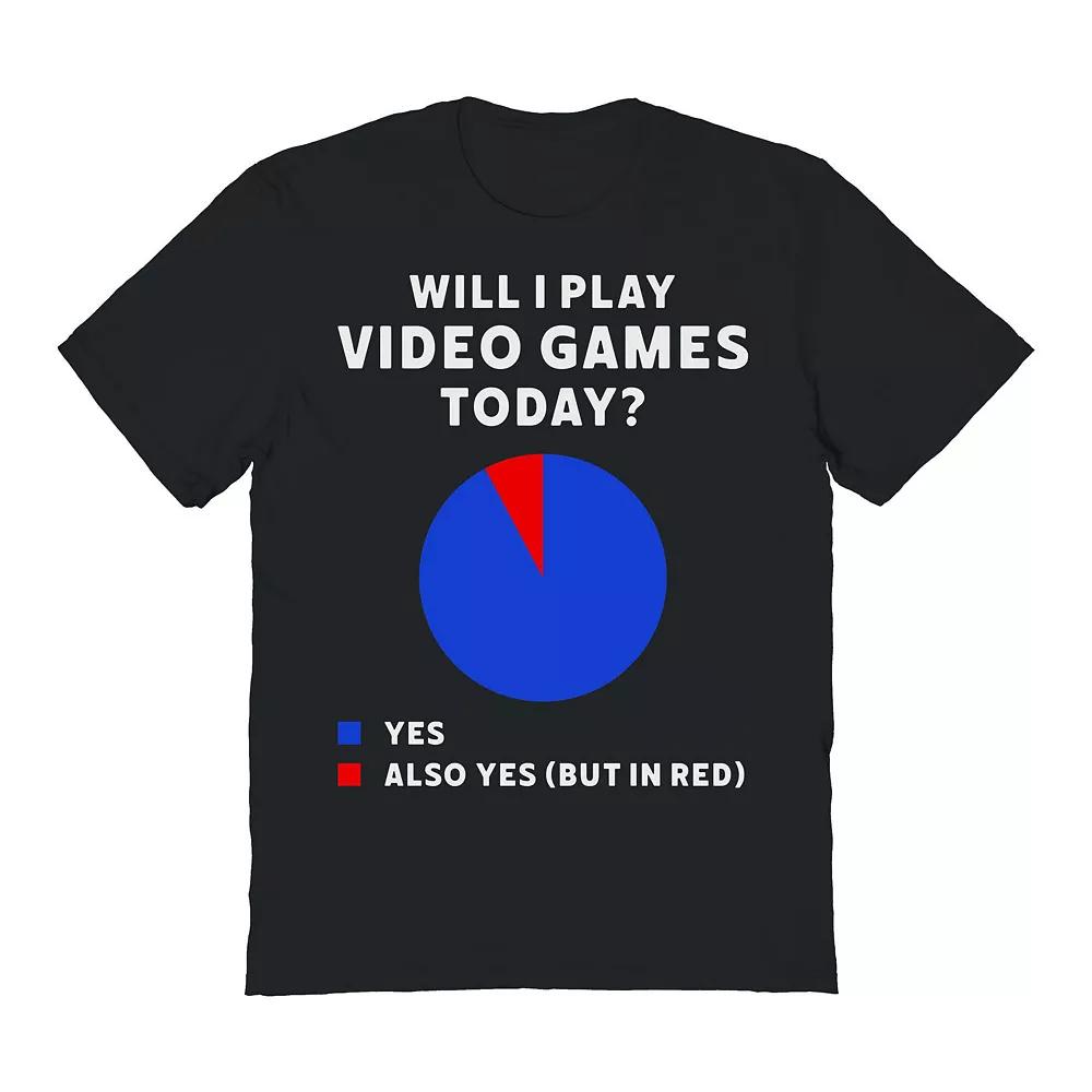 Men's COLAB89 by Threadless Will I Play Video Games Today Graphic Tee, Size: XL, Black Product Image