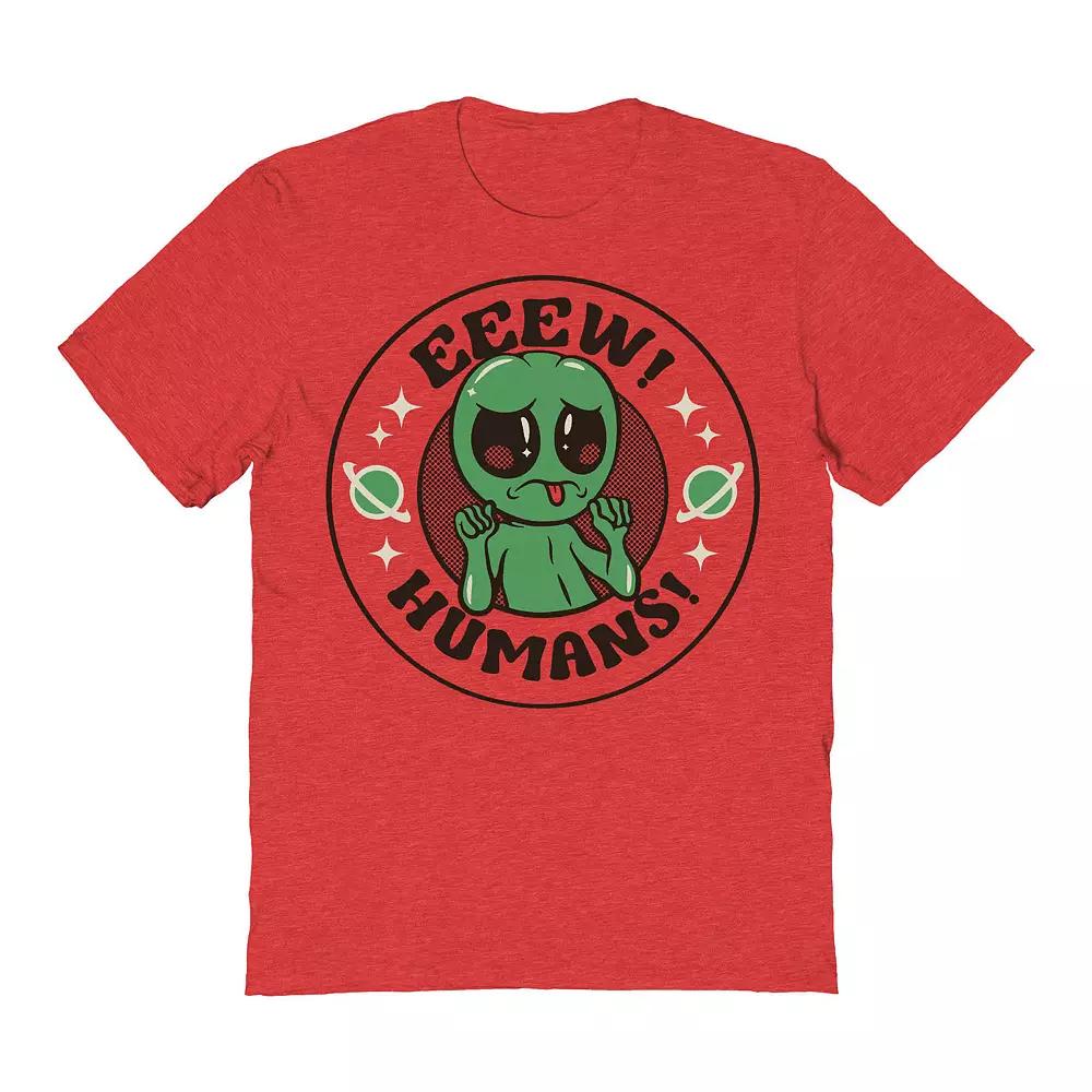 Men's COLAB89 by Threadless Eeew Humans Graphic Tee, Size: XXL, Grey Red Product Image